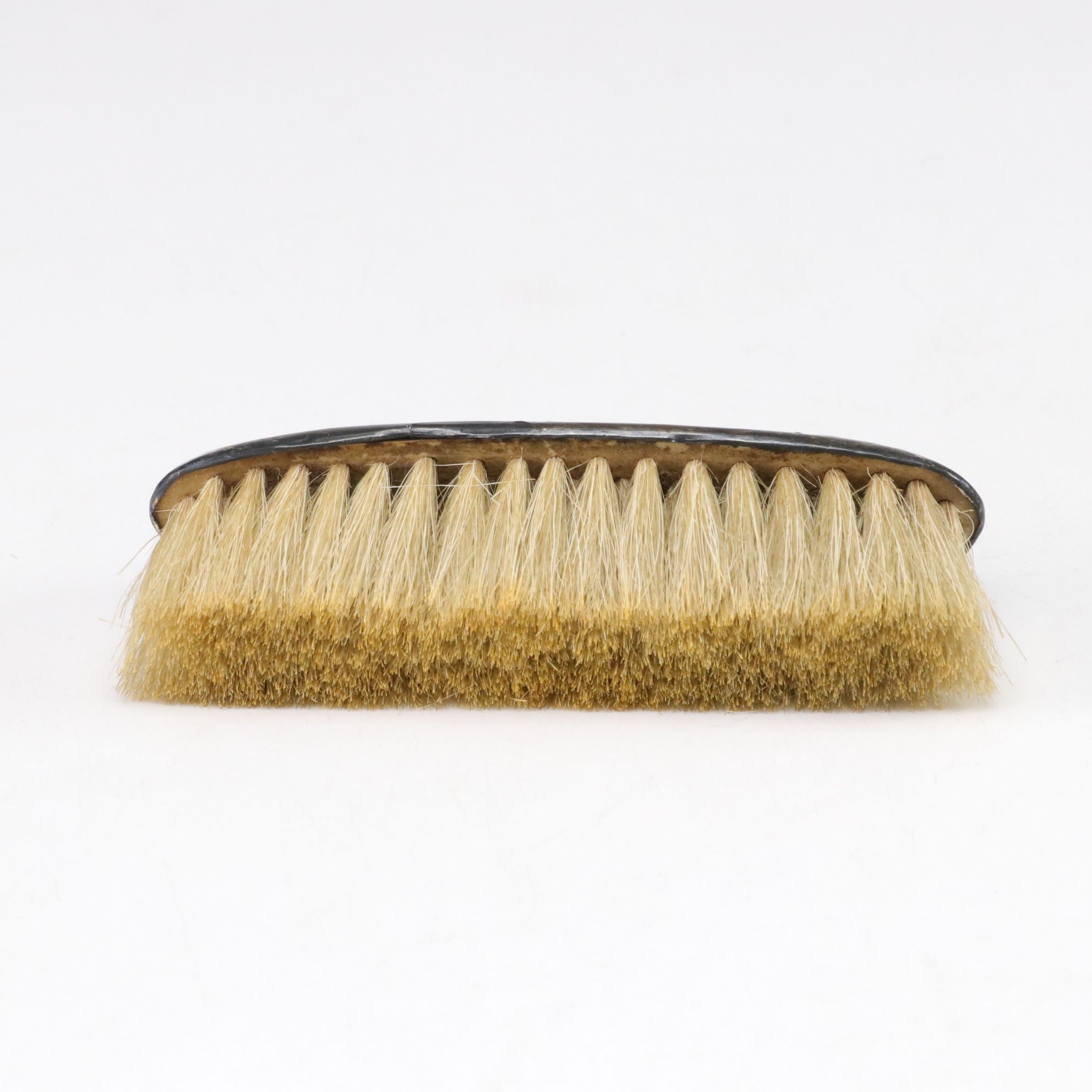 Victorian Sterling Silver Clothes Brush and Cut  Black Glass Perfume Bottle