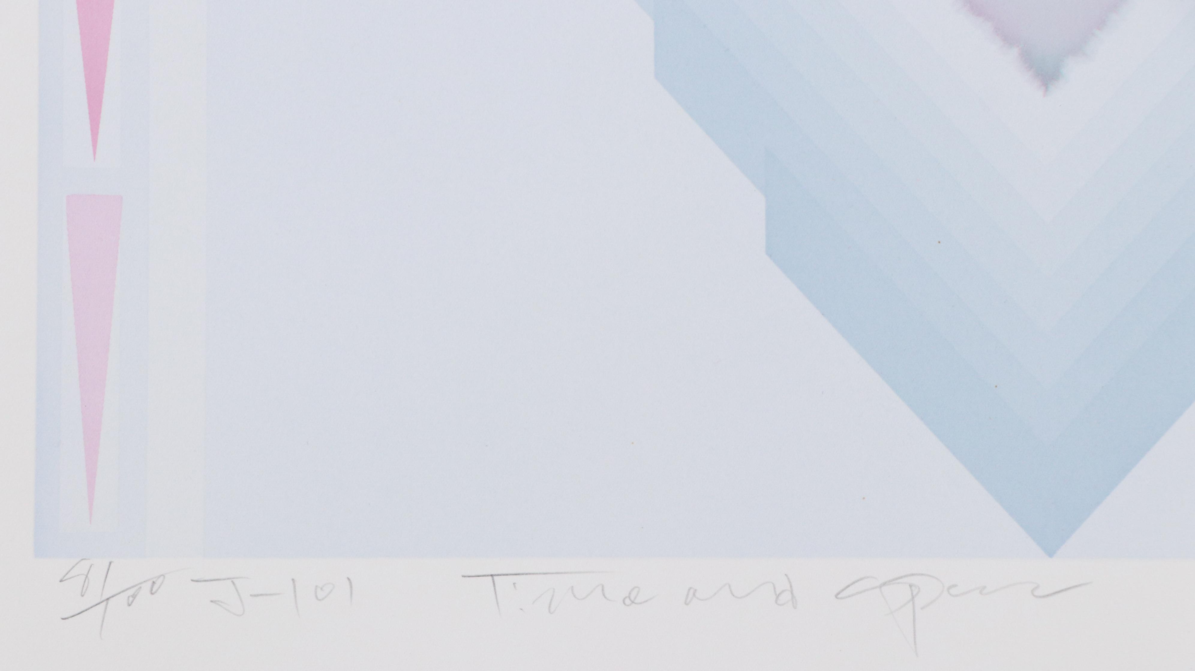 Nobuteru Shimotakahara Op Art Serigraph "Time and Space (J-101)," Late 20th C.