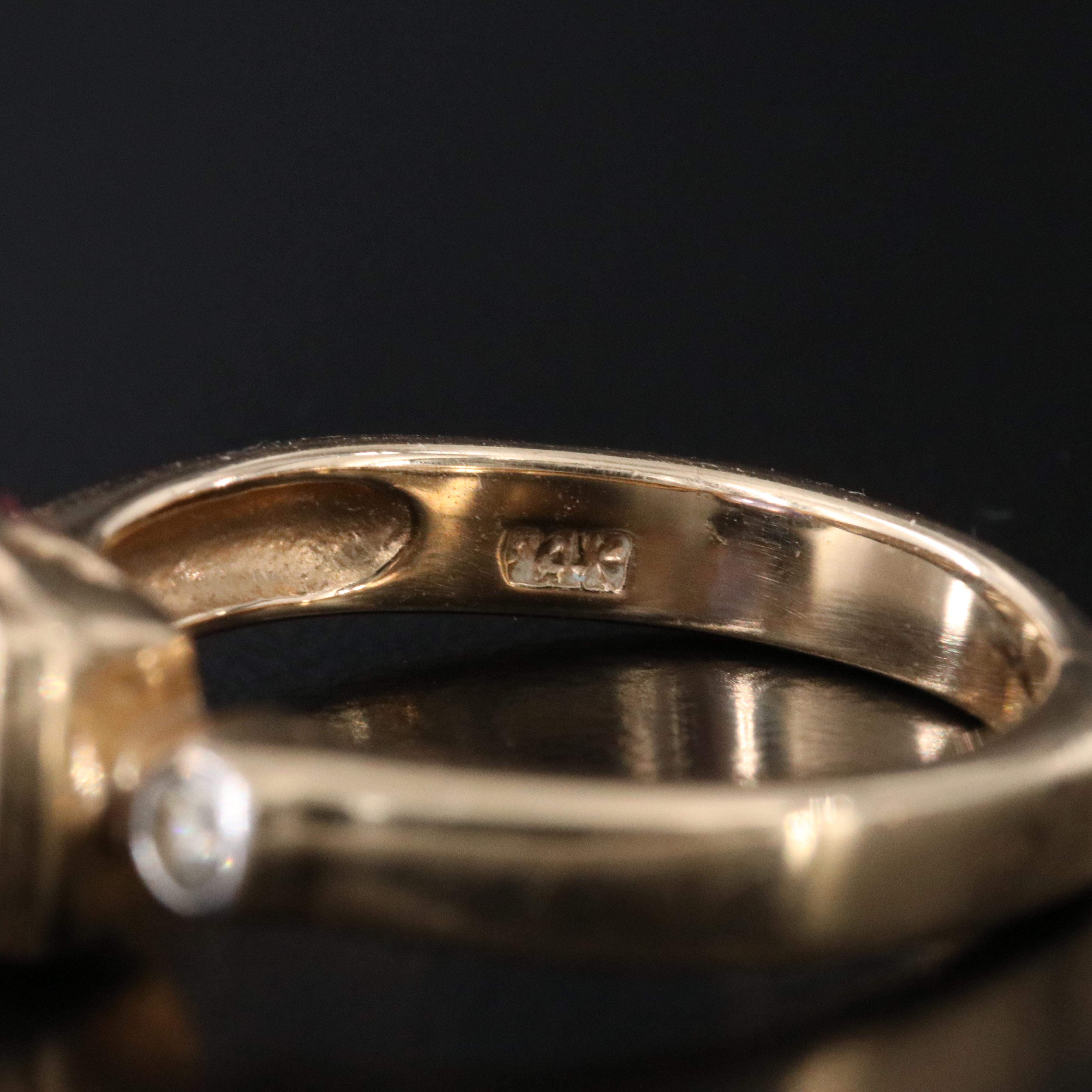 14K Iolite and Diamond Ring