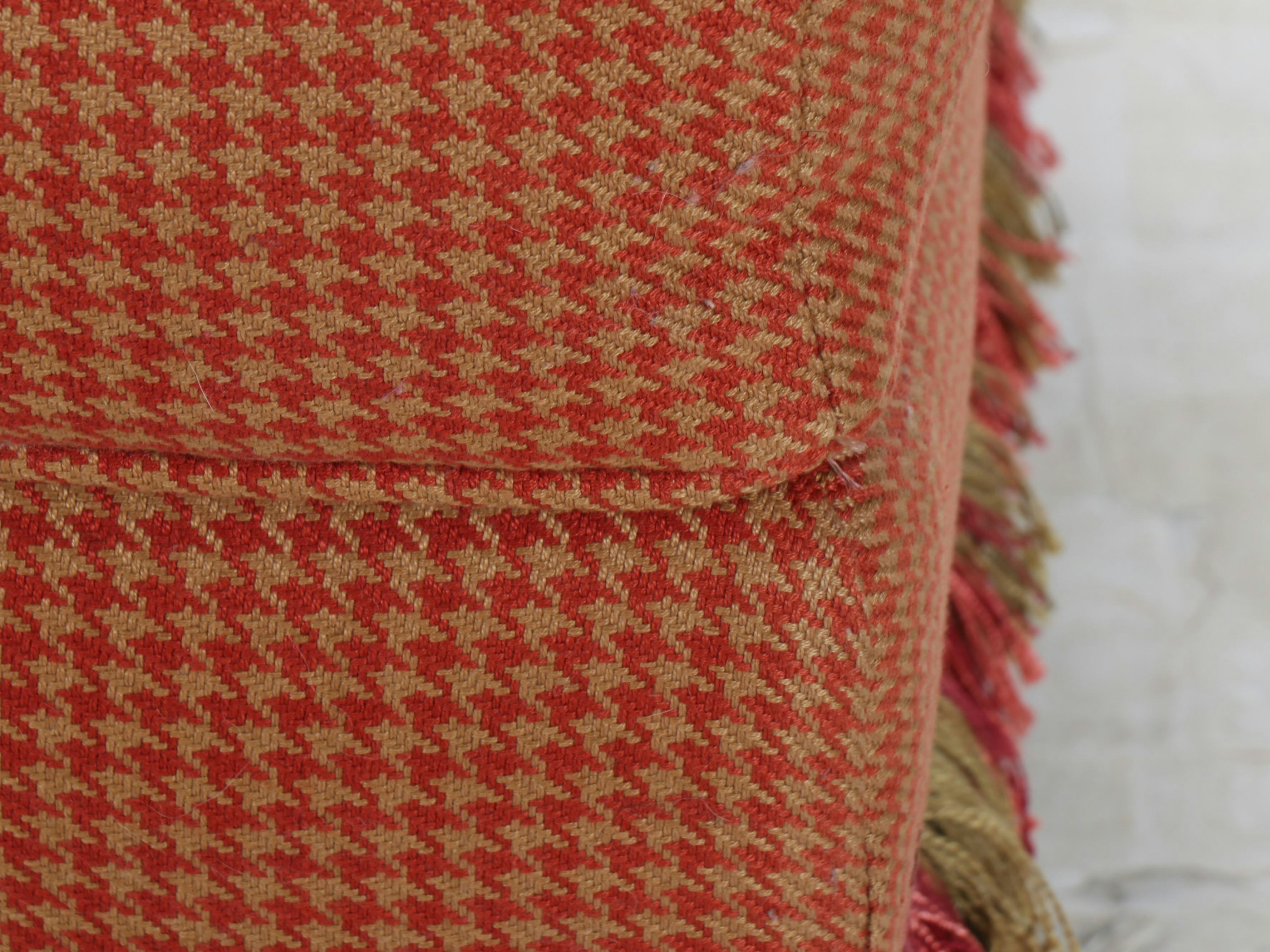 Wesley Hall Wingback Armchair in Equestrian Upholstery with Ottoman