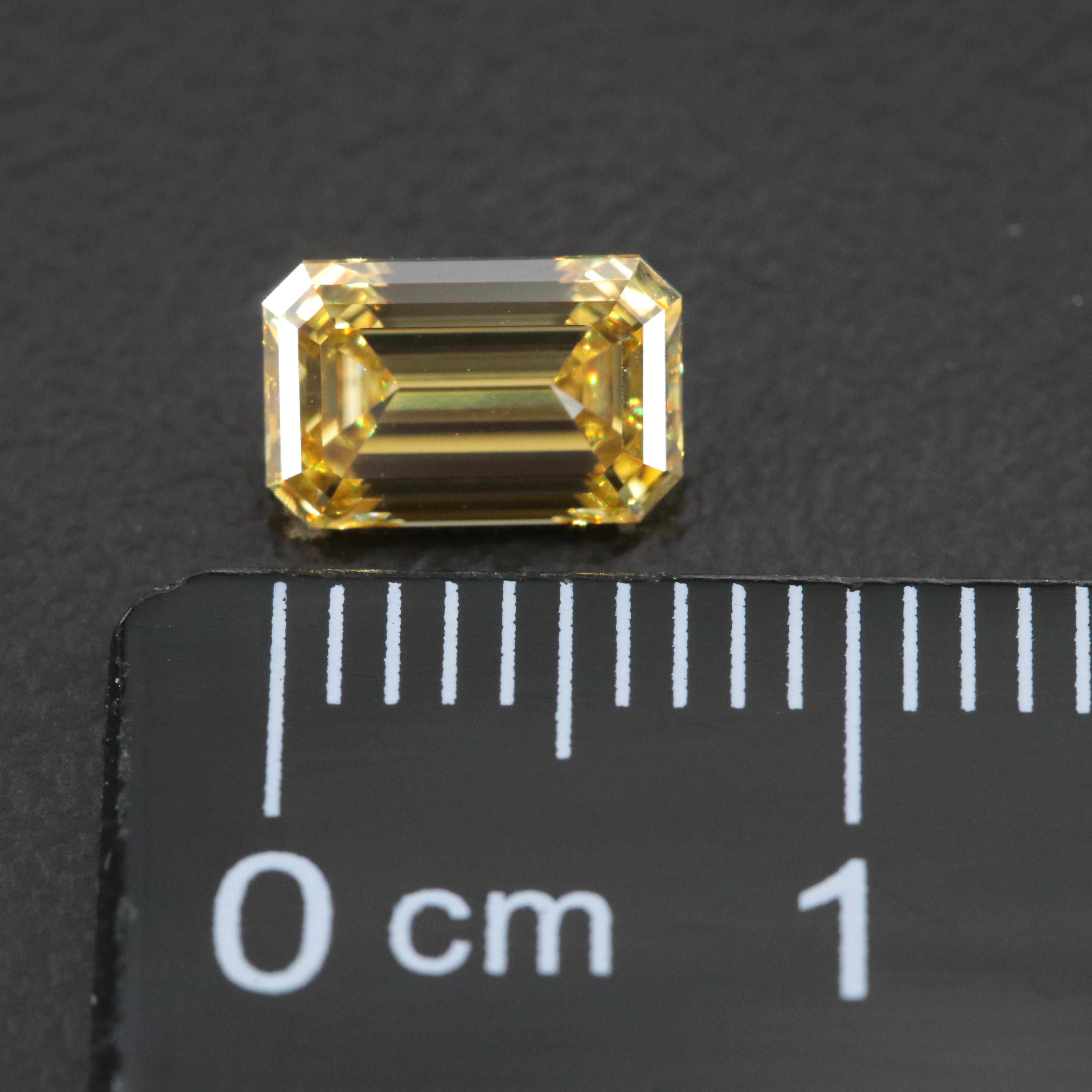 Loose 1.05 CT Lab Grown Fancy Yellow Diamond with IGI Report