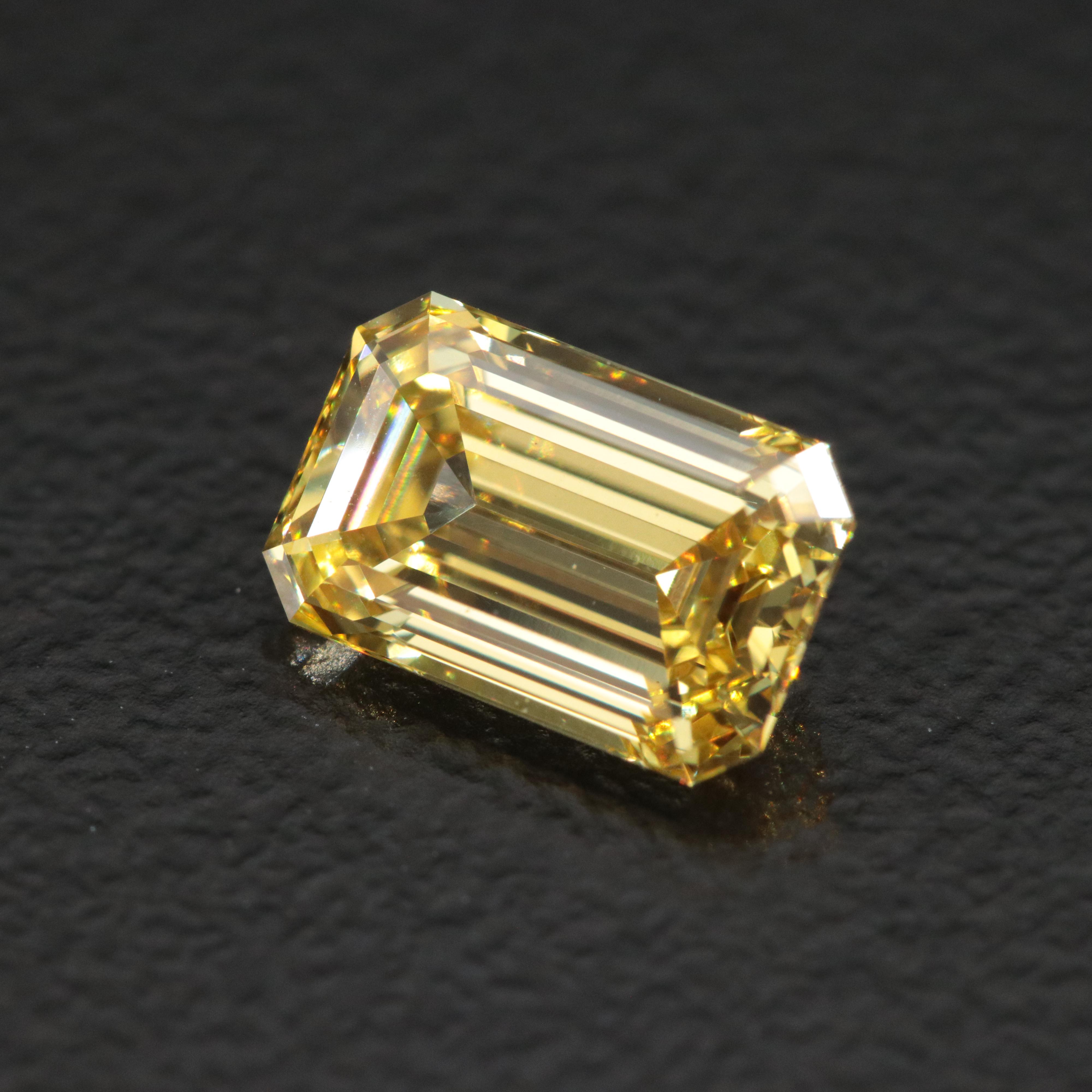 Loose 1.05 CT Lab Grown Fancy Yellow Diamond with IGI Report
