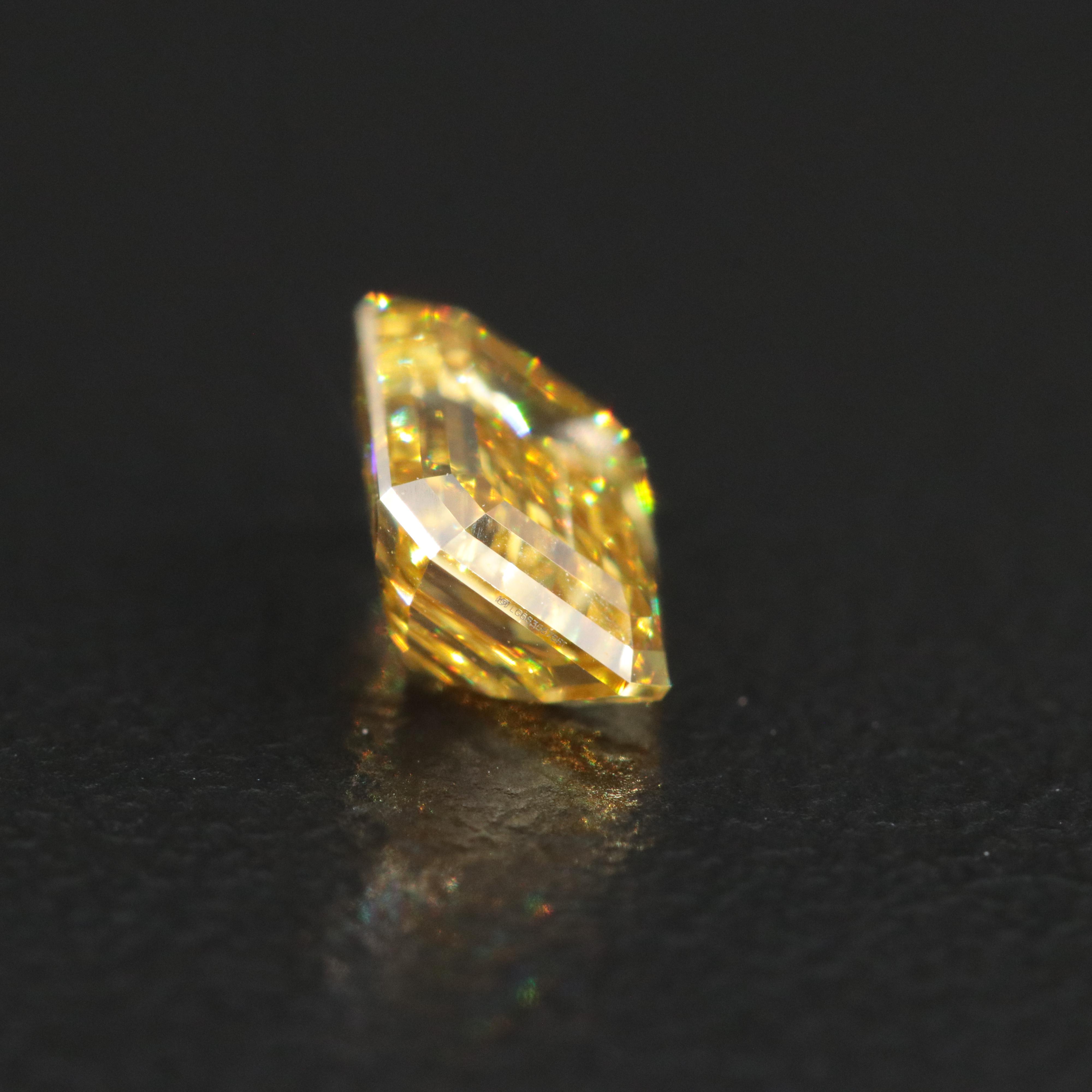 Loose 1.05 CT Lab Grown Fancy Yellow Diamond with IGI Report