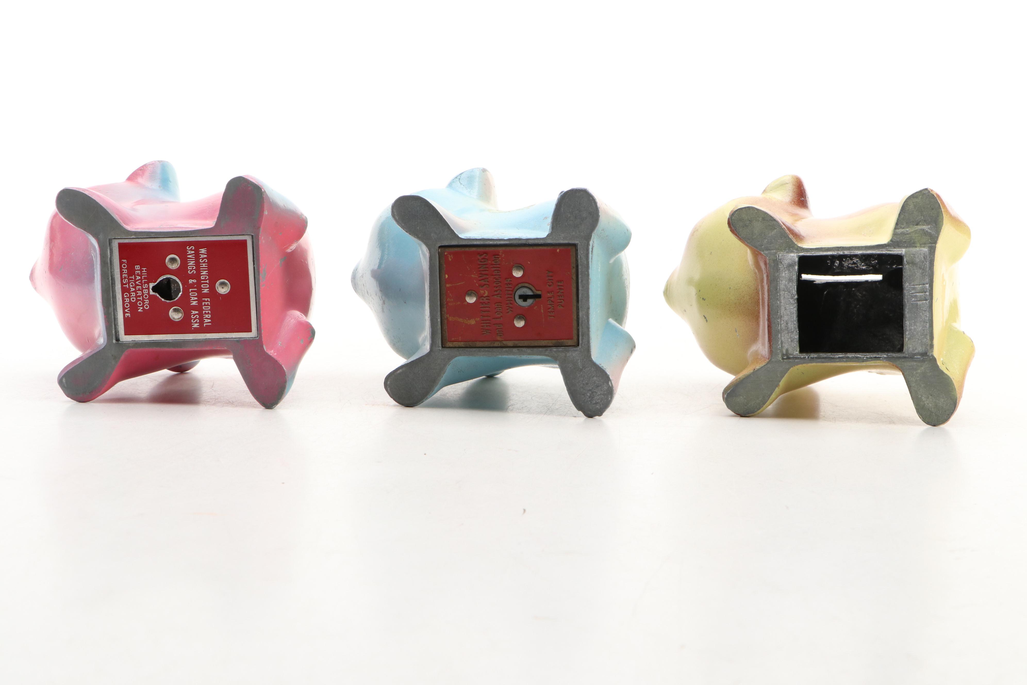 Whittier Savings and Loan Association with Other Piggy Banks, Mid-20th Century