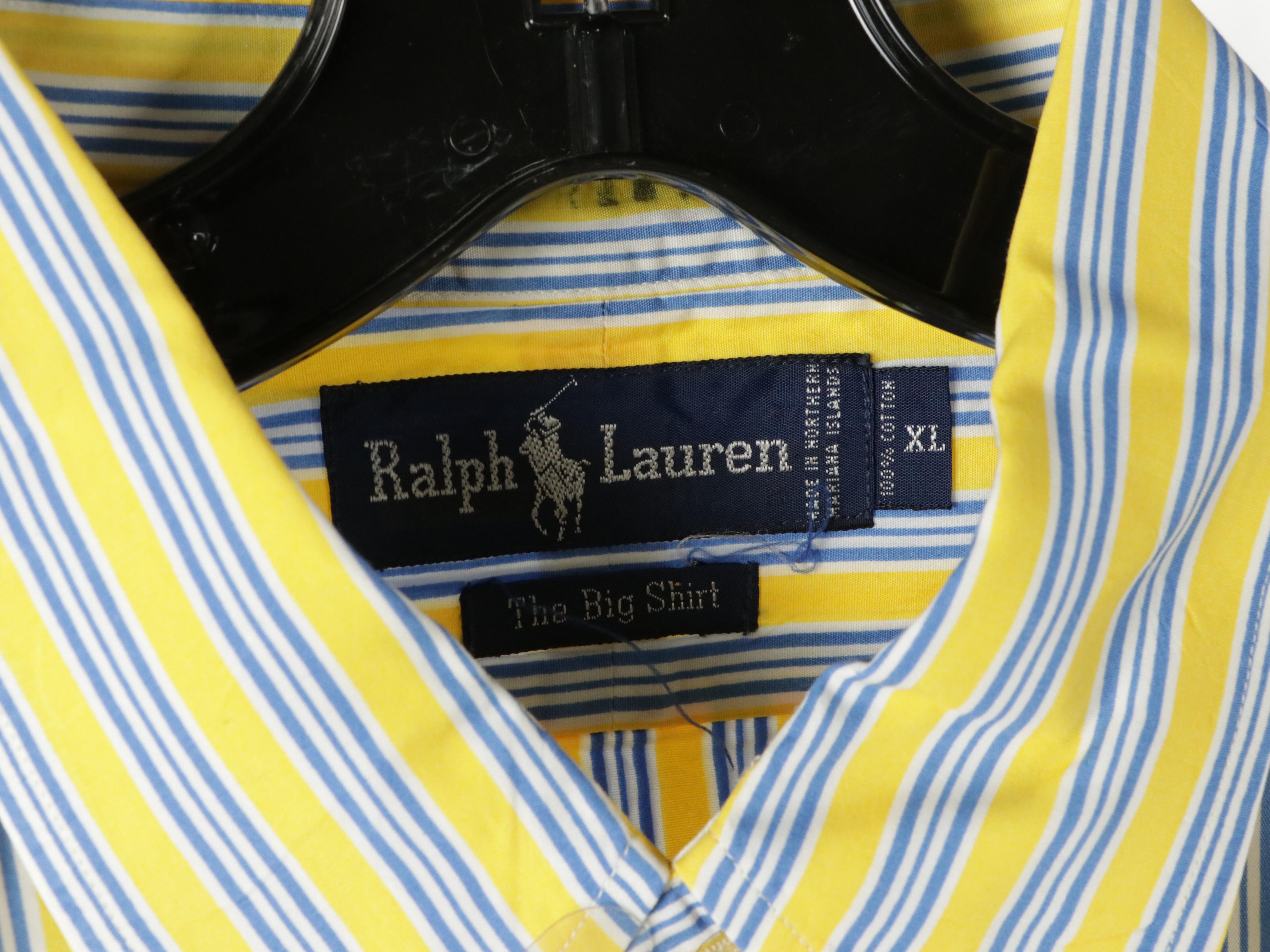 Men's Ralph Lauren Plaid, Striped and Solid Cotton Button-Down Shirts