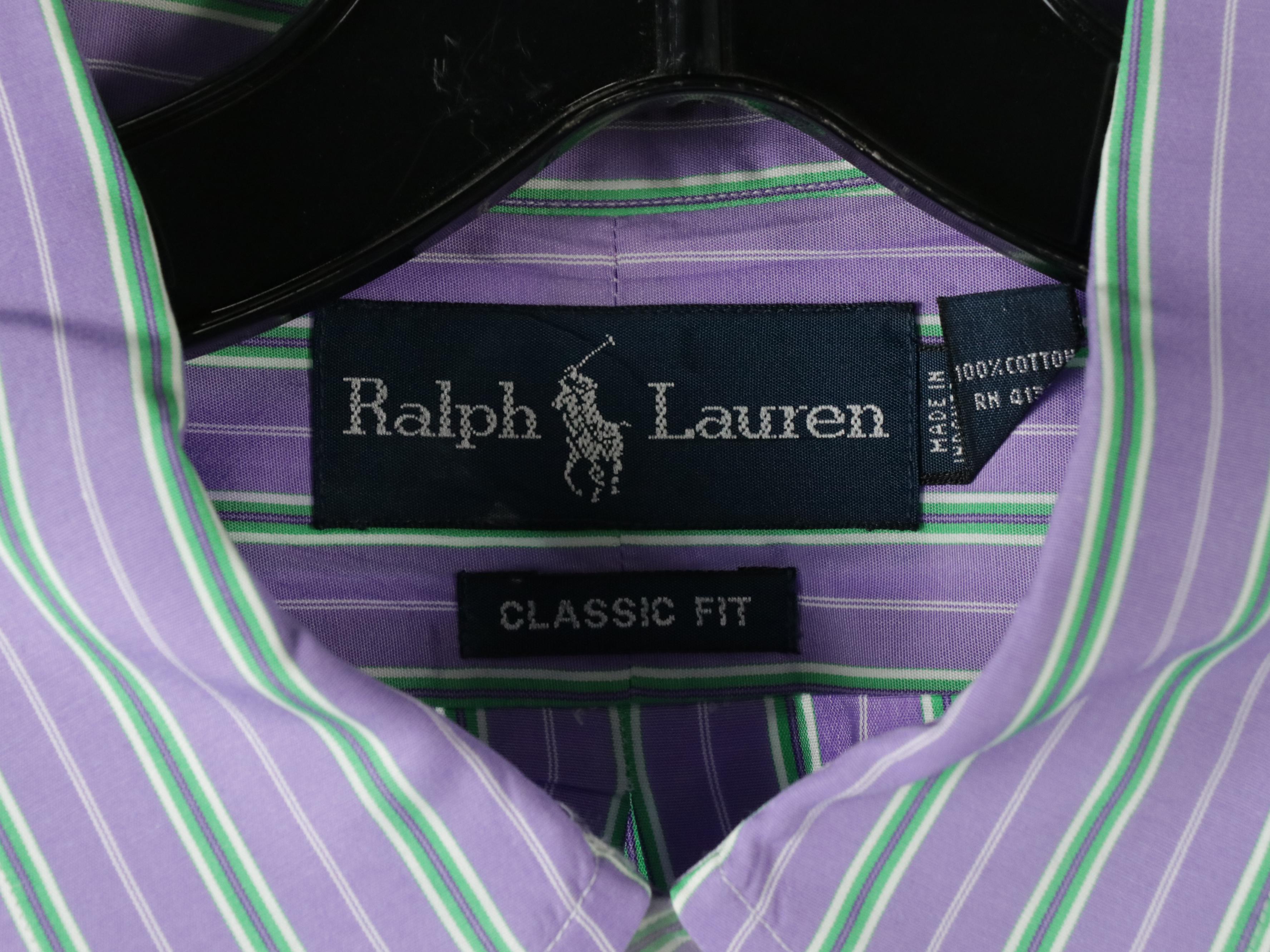 Men's Ralph Lauren Plaid, Striped and Solid Cotton Button-Down Shirts