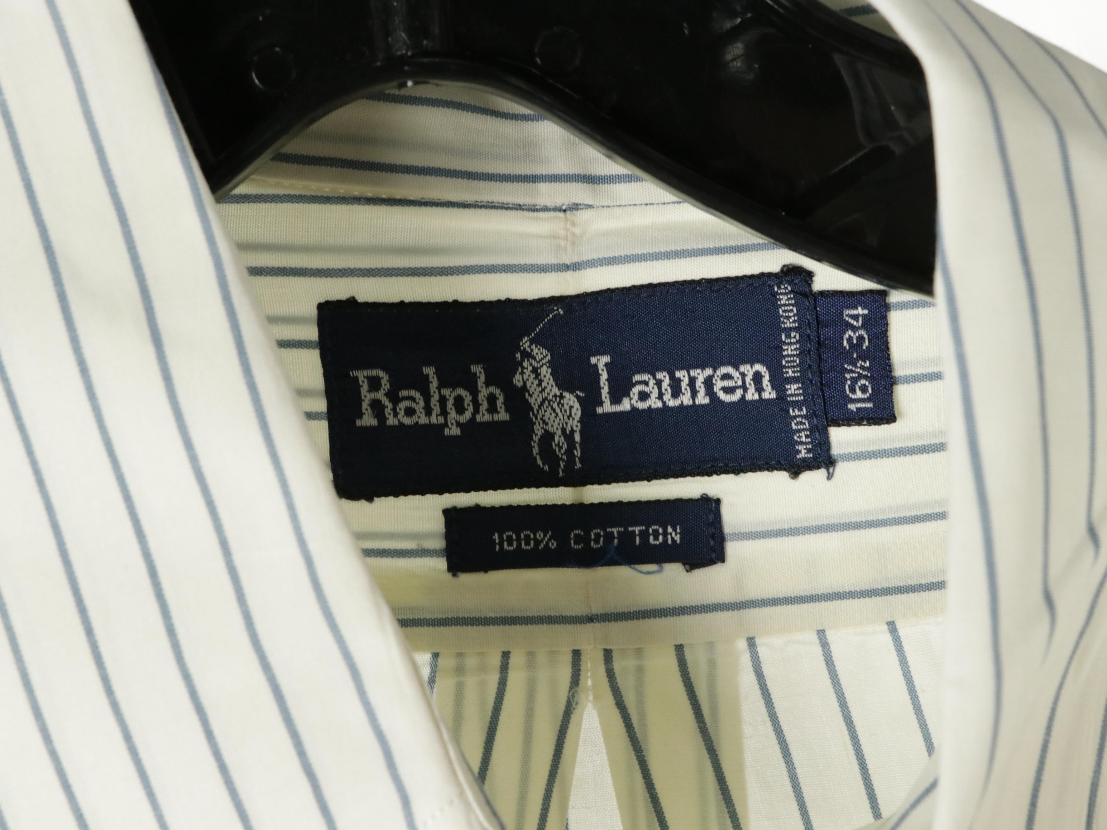 Men's Ralph Lauren Plaid, Striped and Solid Cotton Button-Down Shirts
