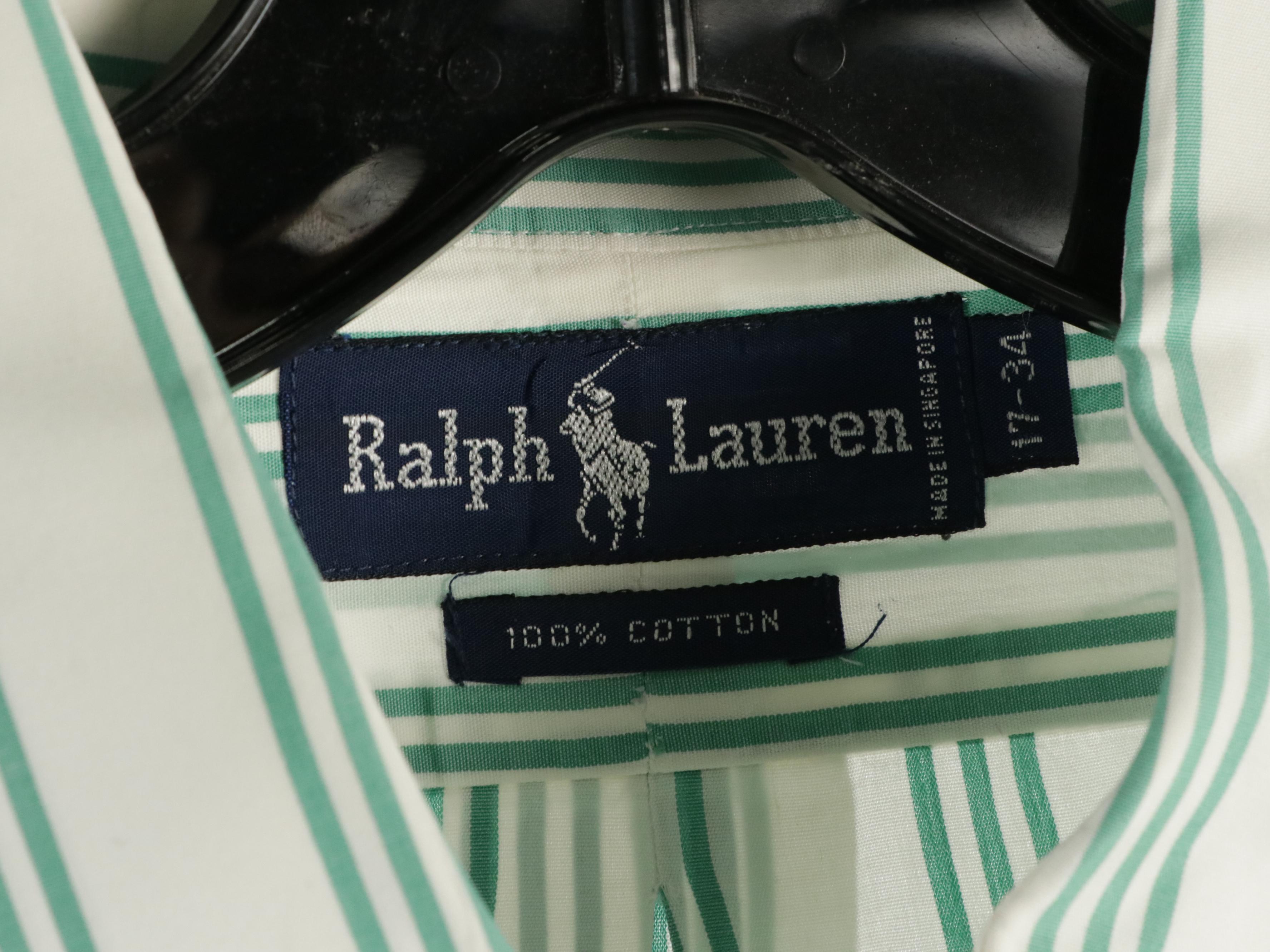 Men's Ralph Lauren Plaid, Striped and Solid Cotton Button-Down Shirts