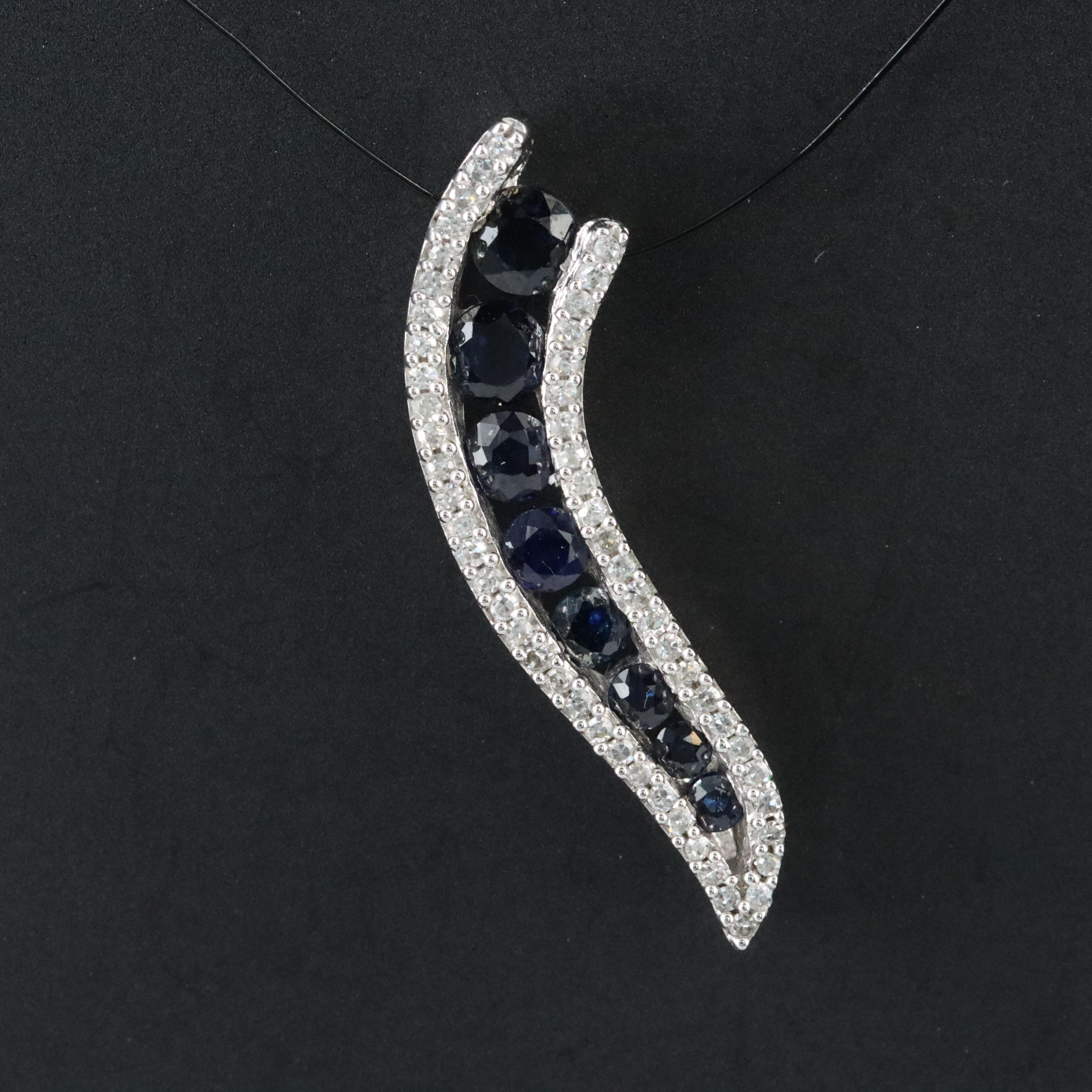 14K Sapphire and Diamond Pendant