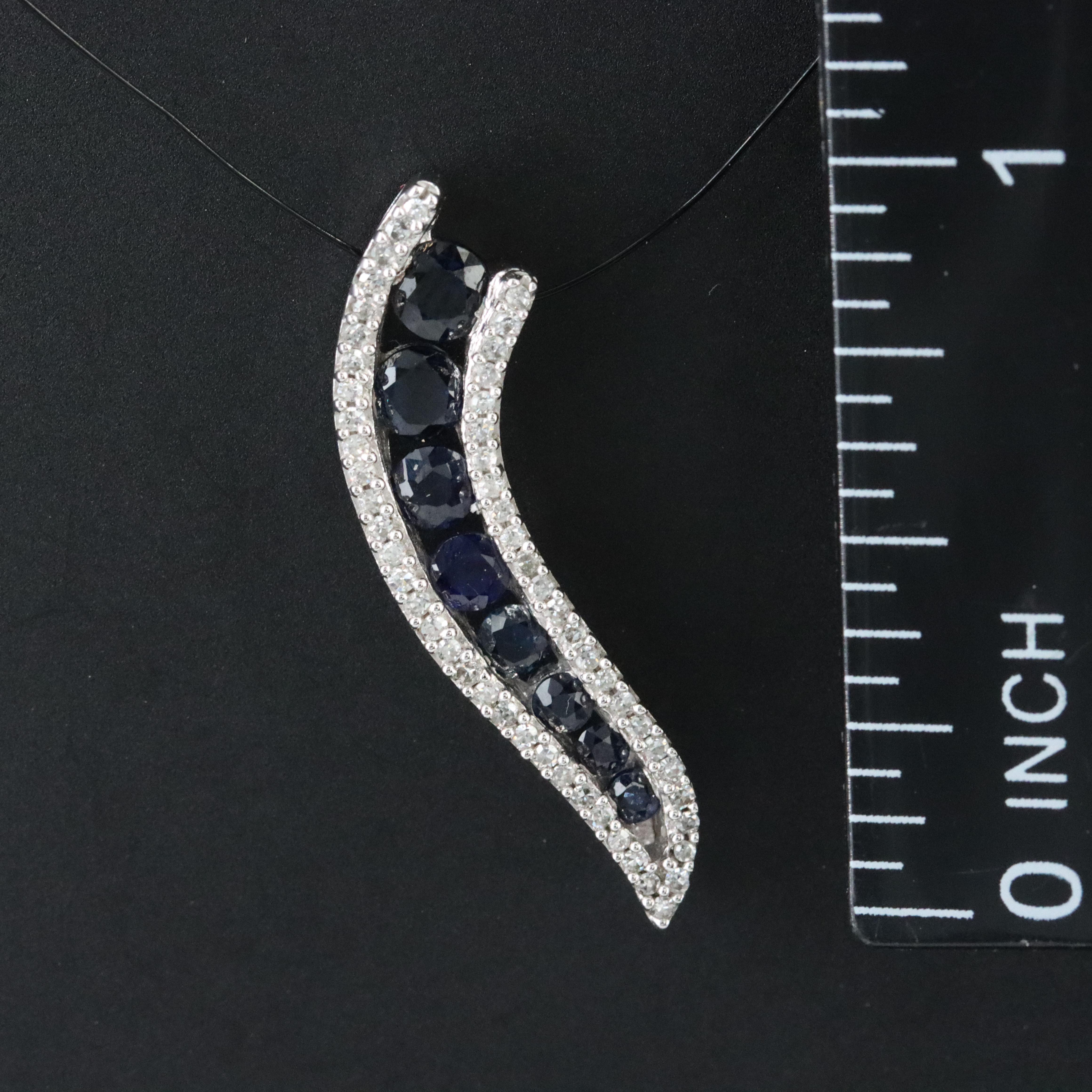 14K Sapphire and Diamond Pendant