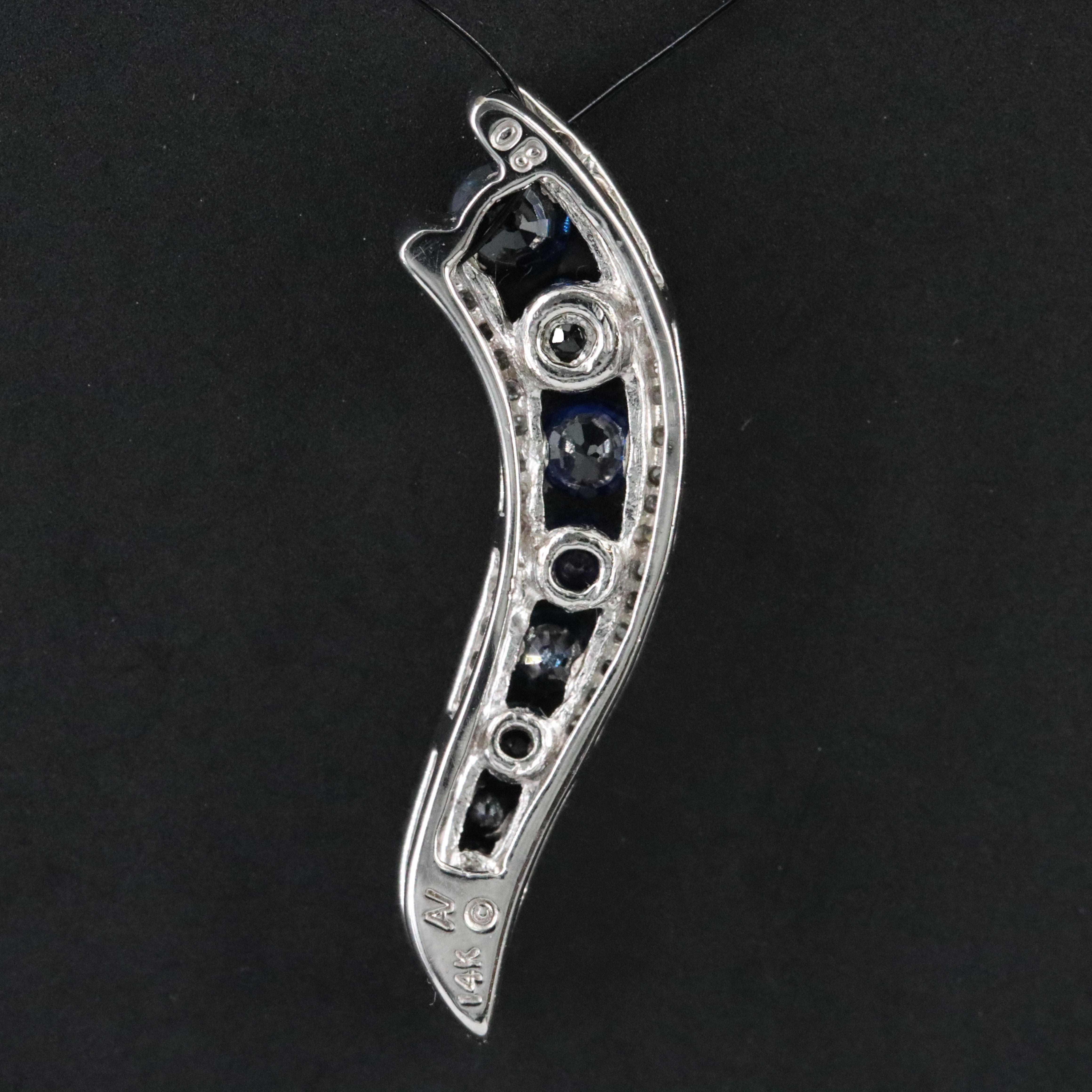 14K Sapphire and Diamond Pendant