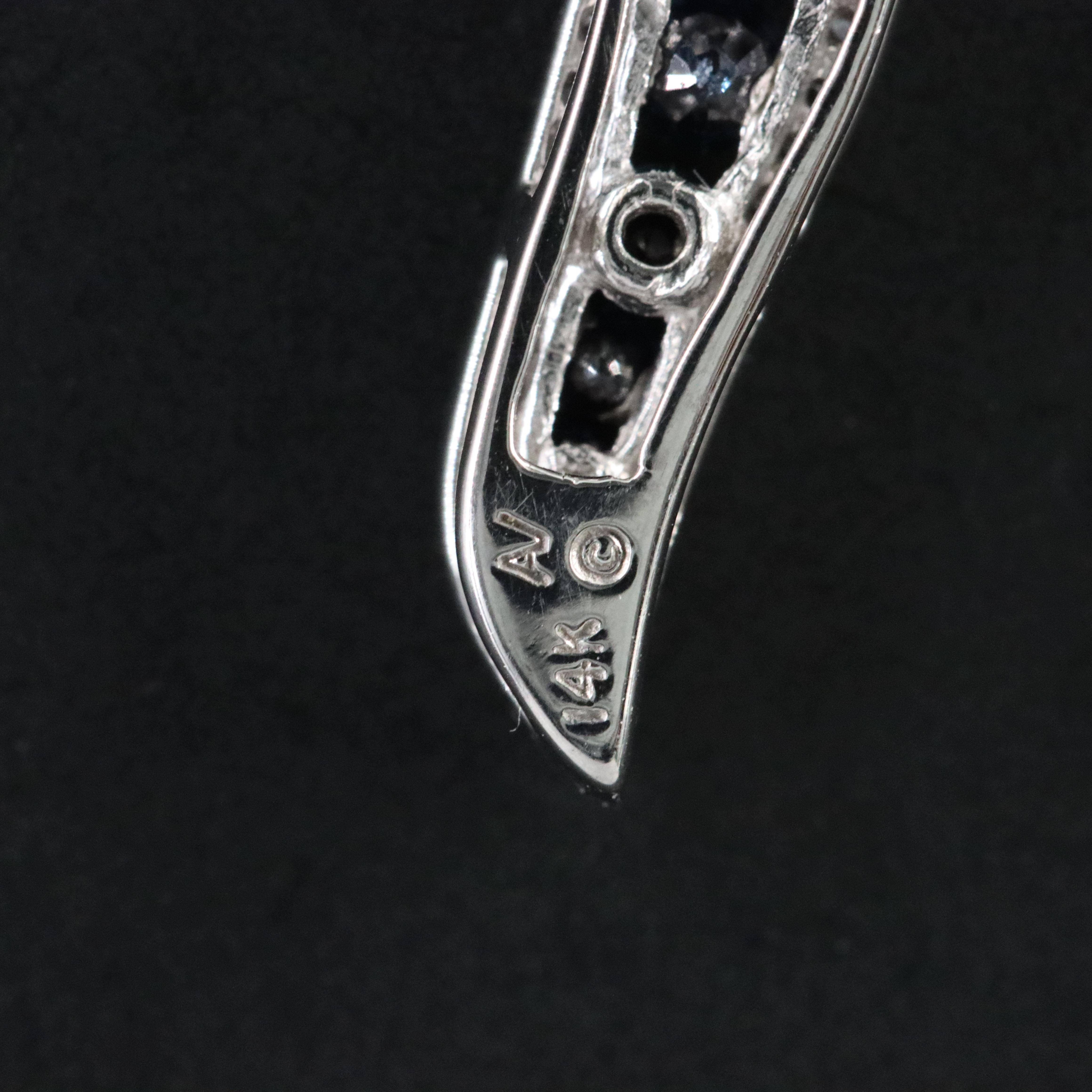 14K Sapphire and Diamond Pendant