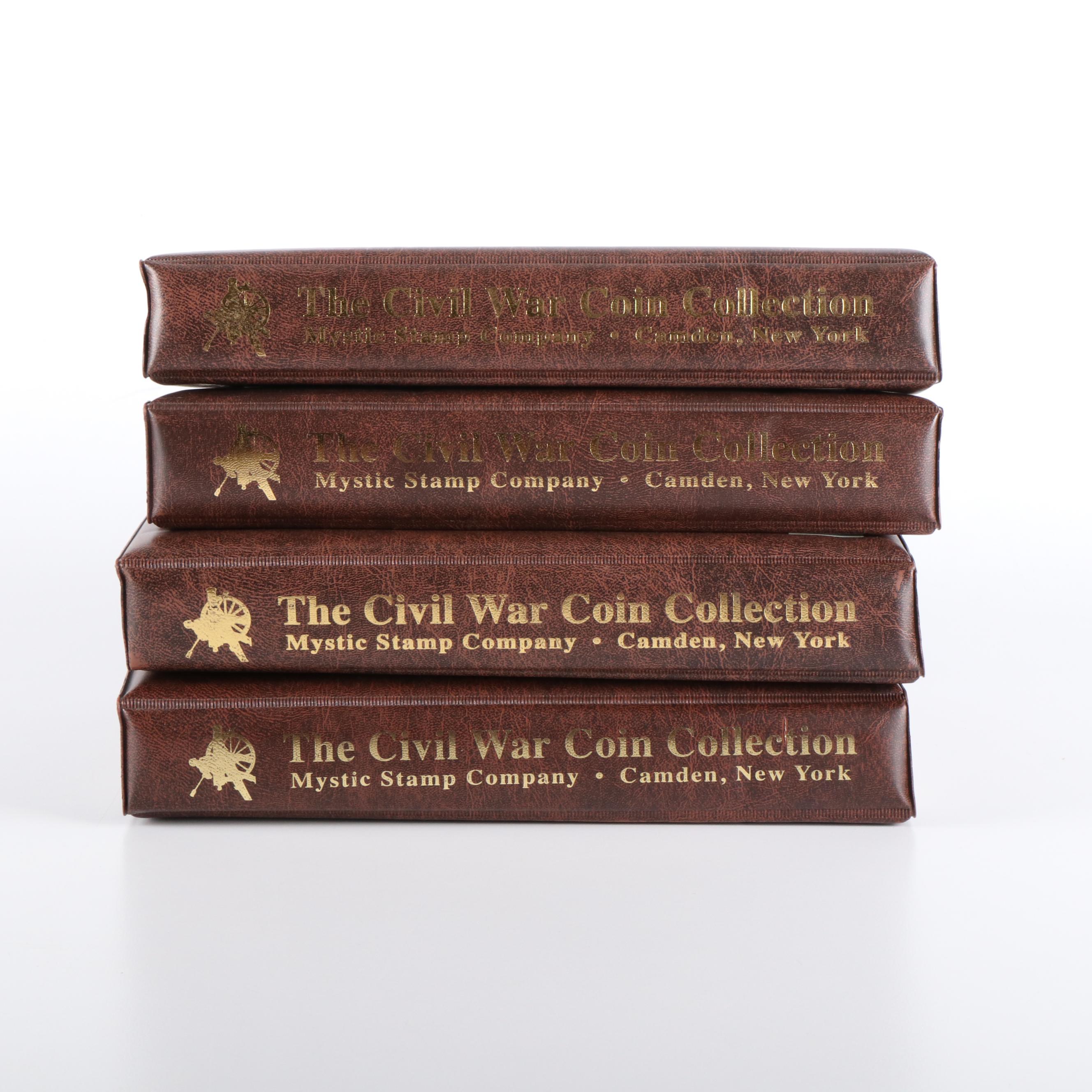 Four Civil War Commemorative Coin Albums, 225 Coins