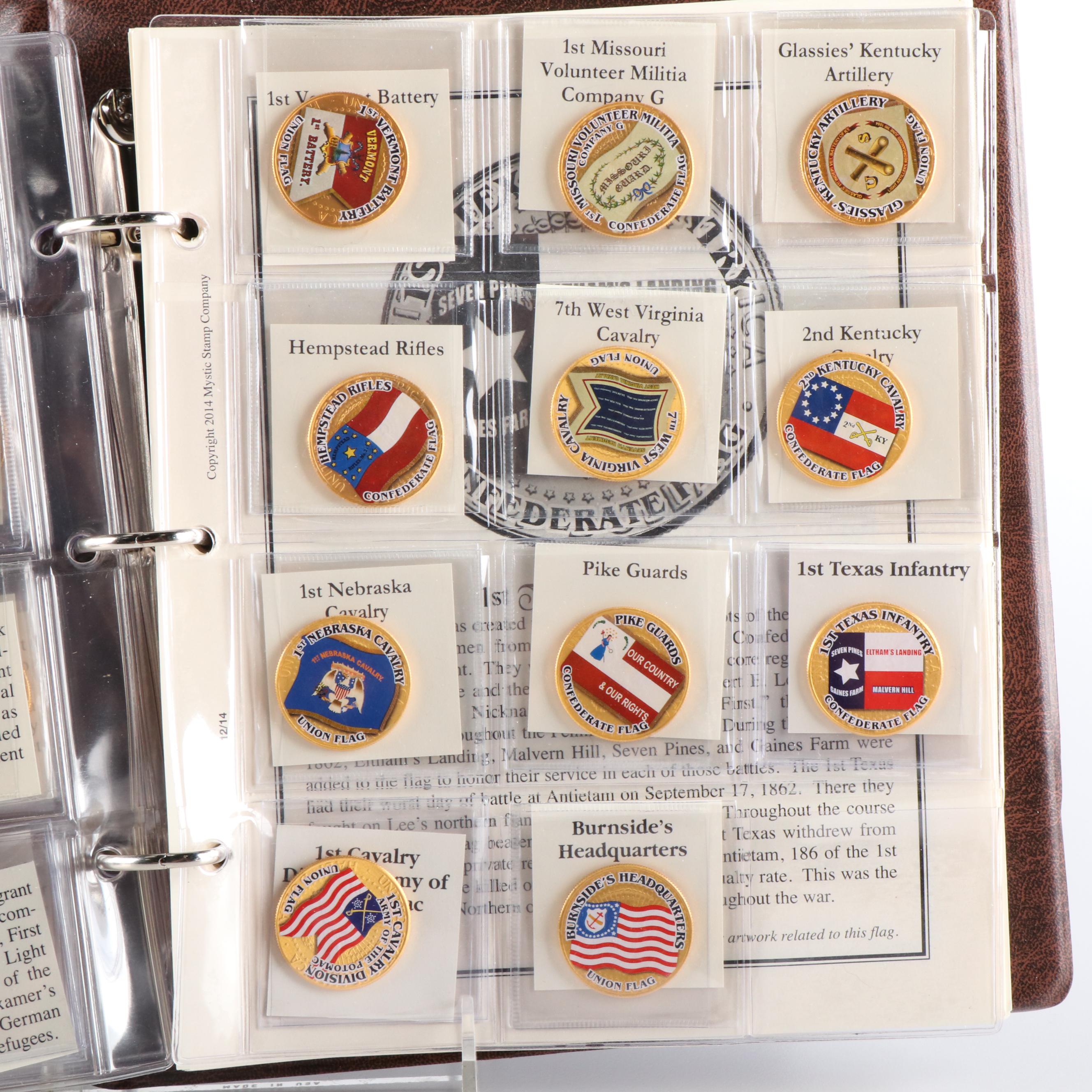Four Civil War Commemorative Coin Albums, 225 Coins