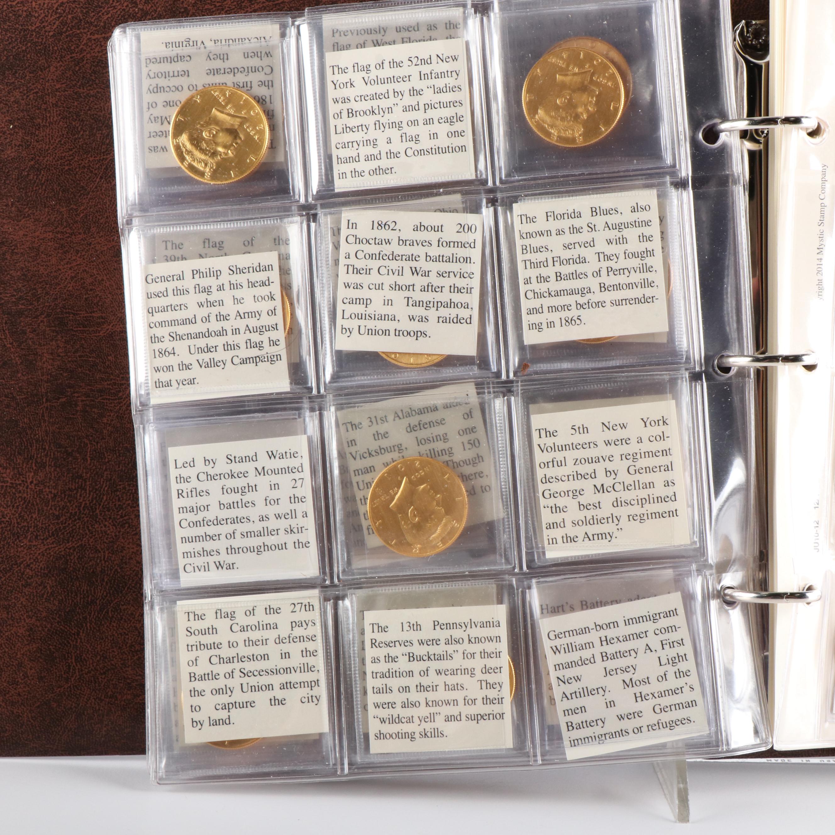 Four Civil War Commemorative Coin Albums, 225 Coins
