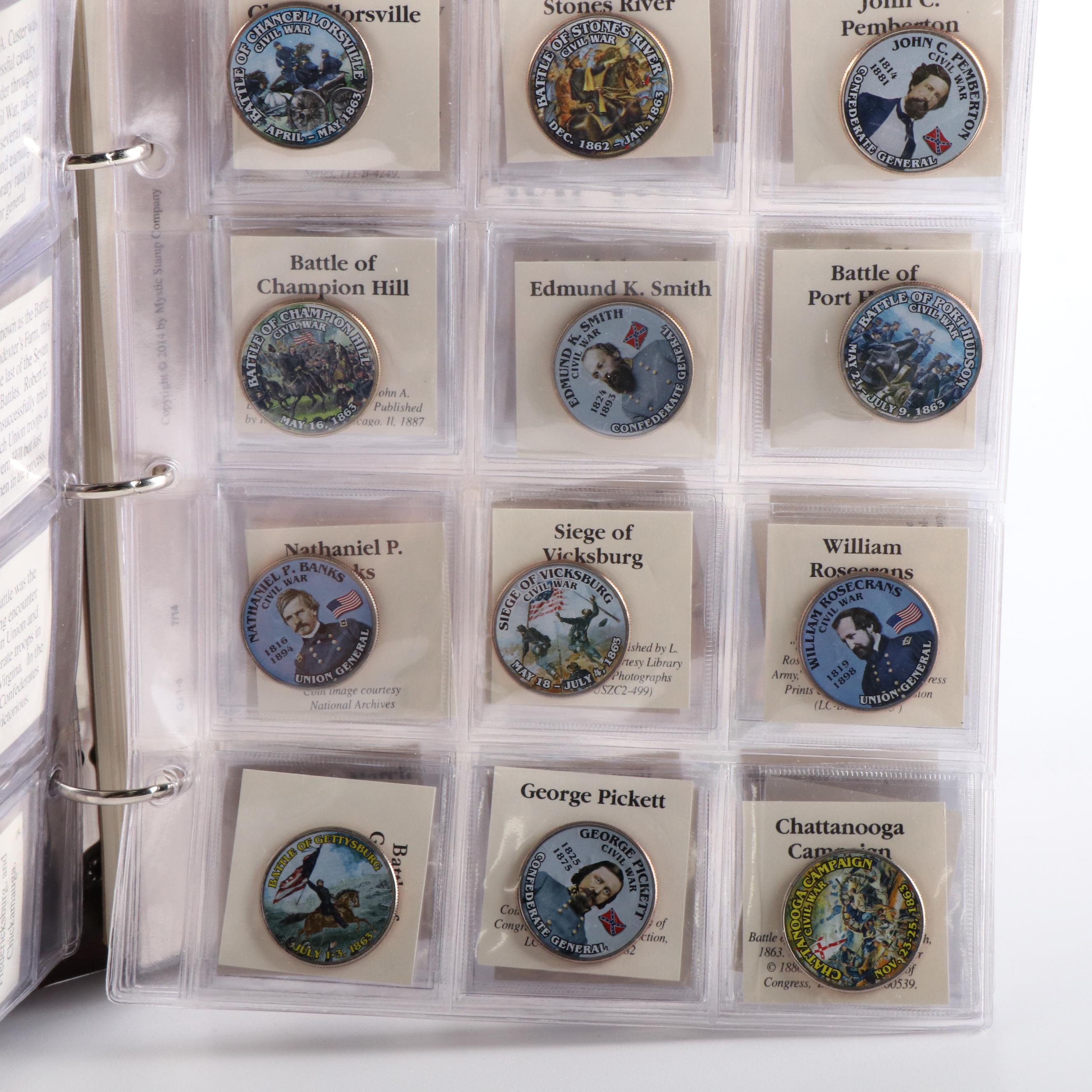 Four Civil War Commemorative Coin Albums, 225 Coins