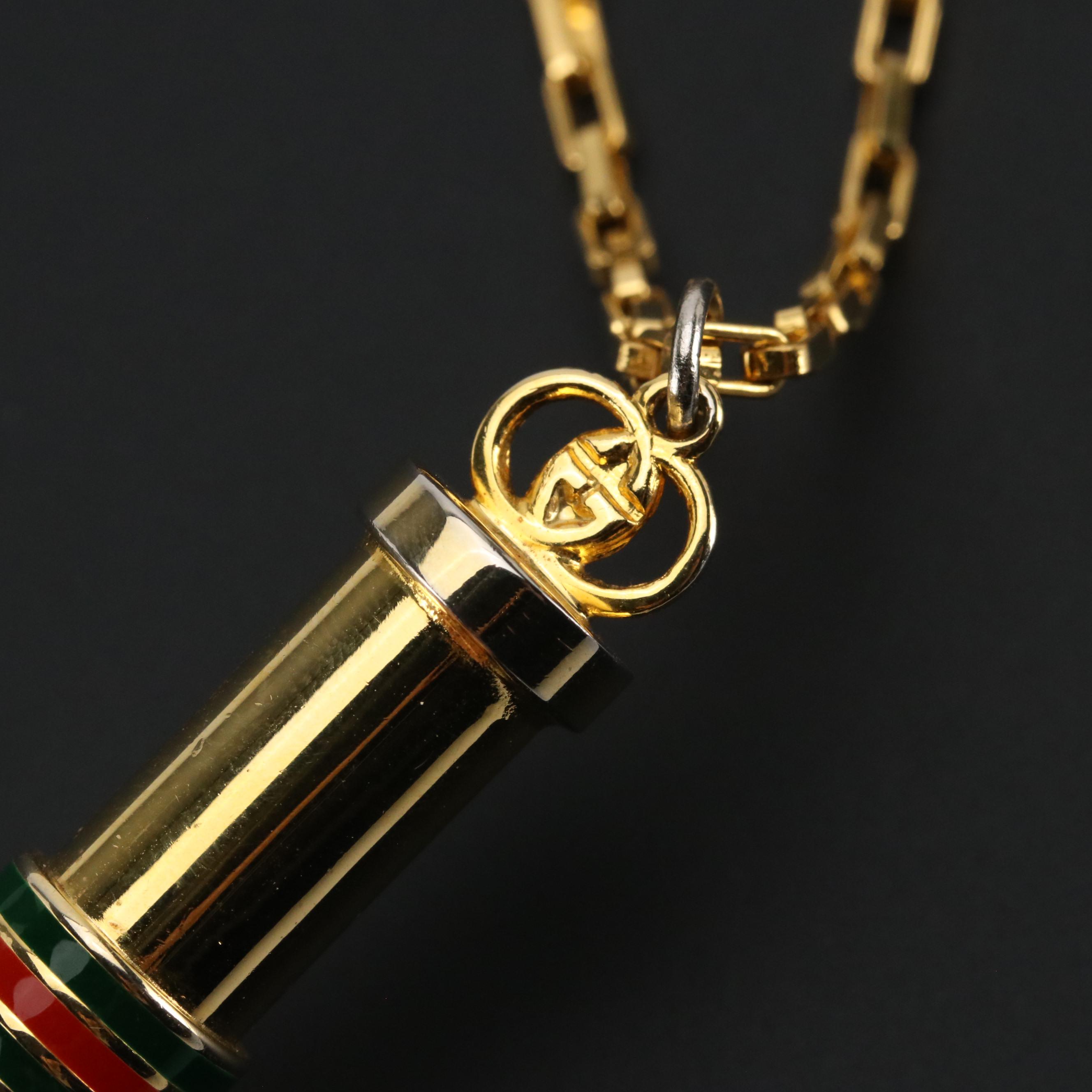 Gucci Stick Perfume Bottle Pendant Necklace