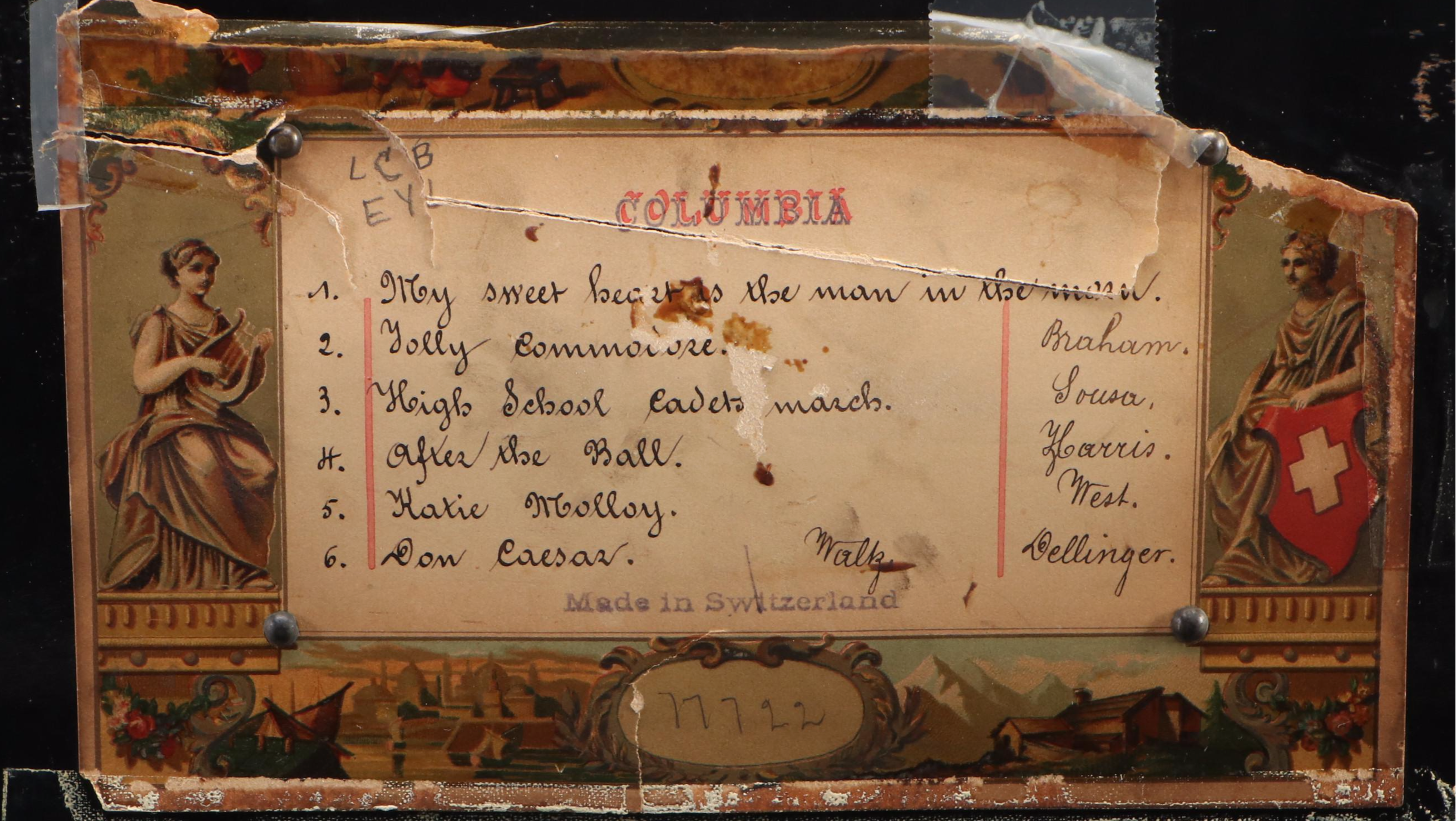 Victorian Rosewood Cylindrical Music Box, Late 19th/ Early 20th Century