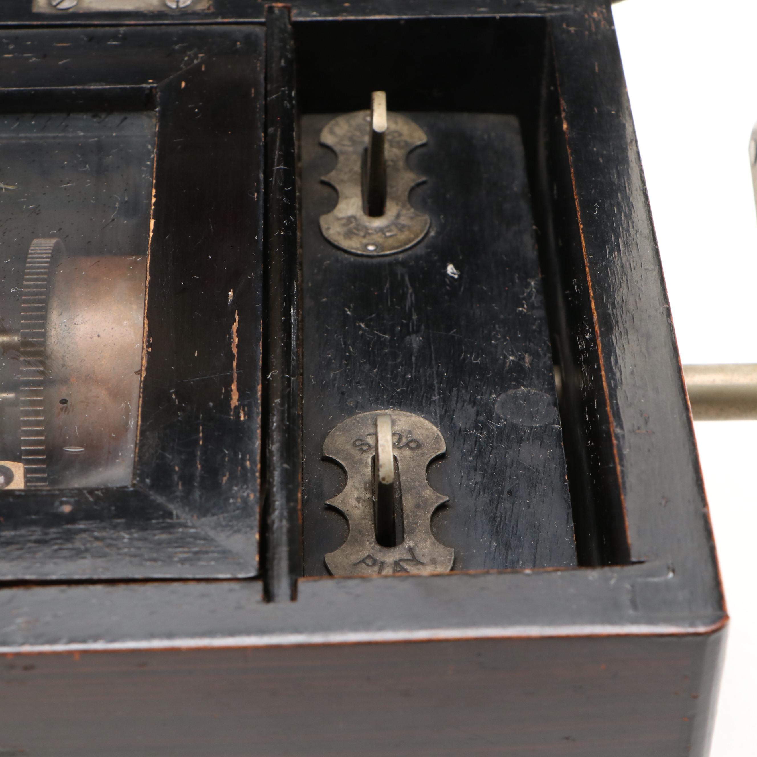 Victorian Rosewood Cylindrical Music Box, Late 19th/ Early 20th Century