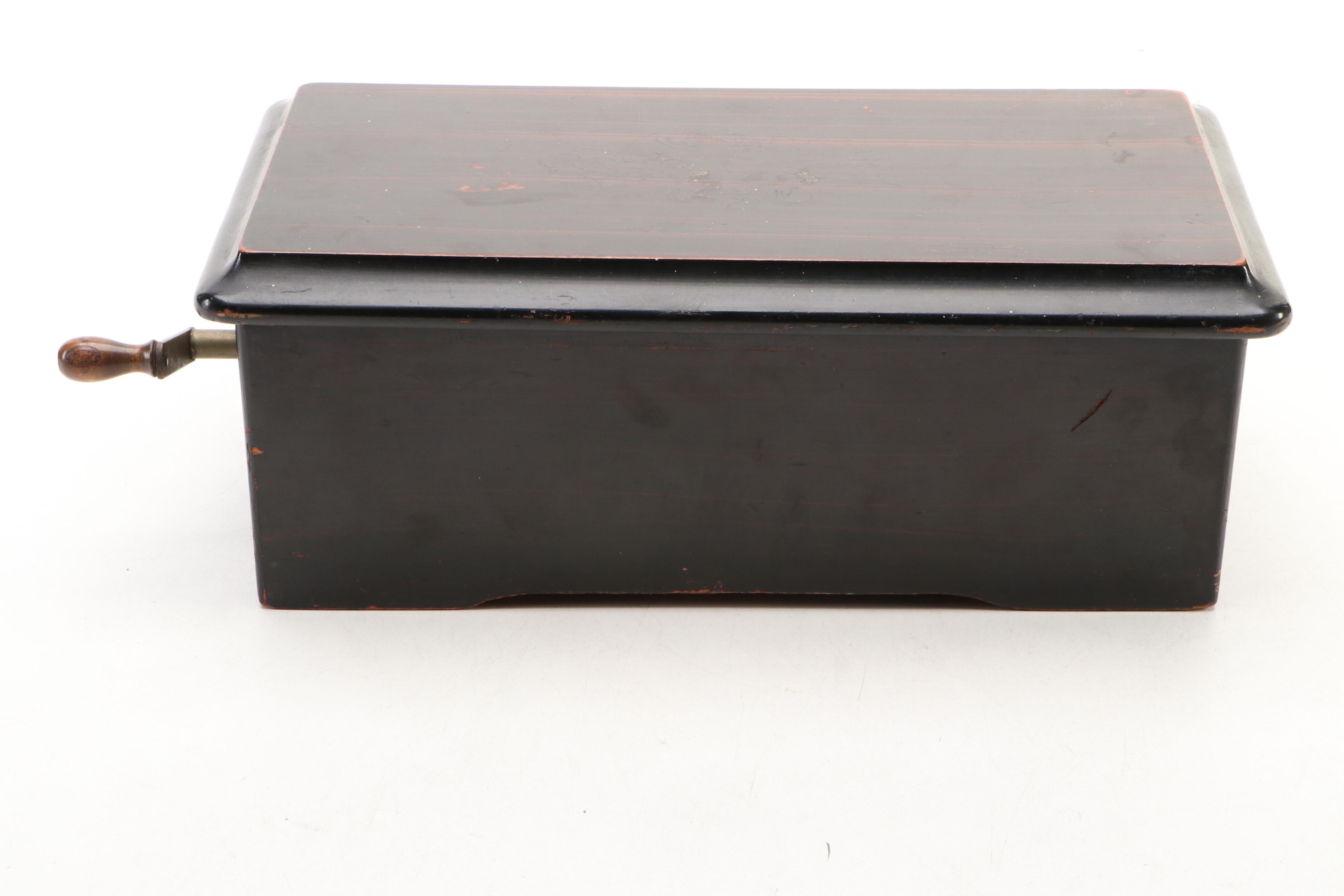 Victorian Rosewood Cylindrical Music Box, Late 19th/ Early 20th Century