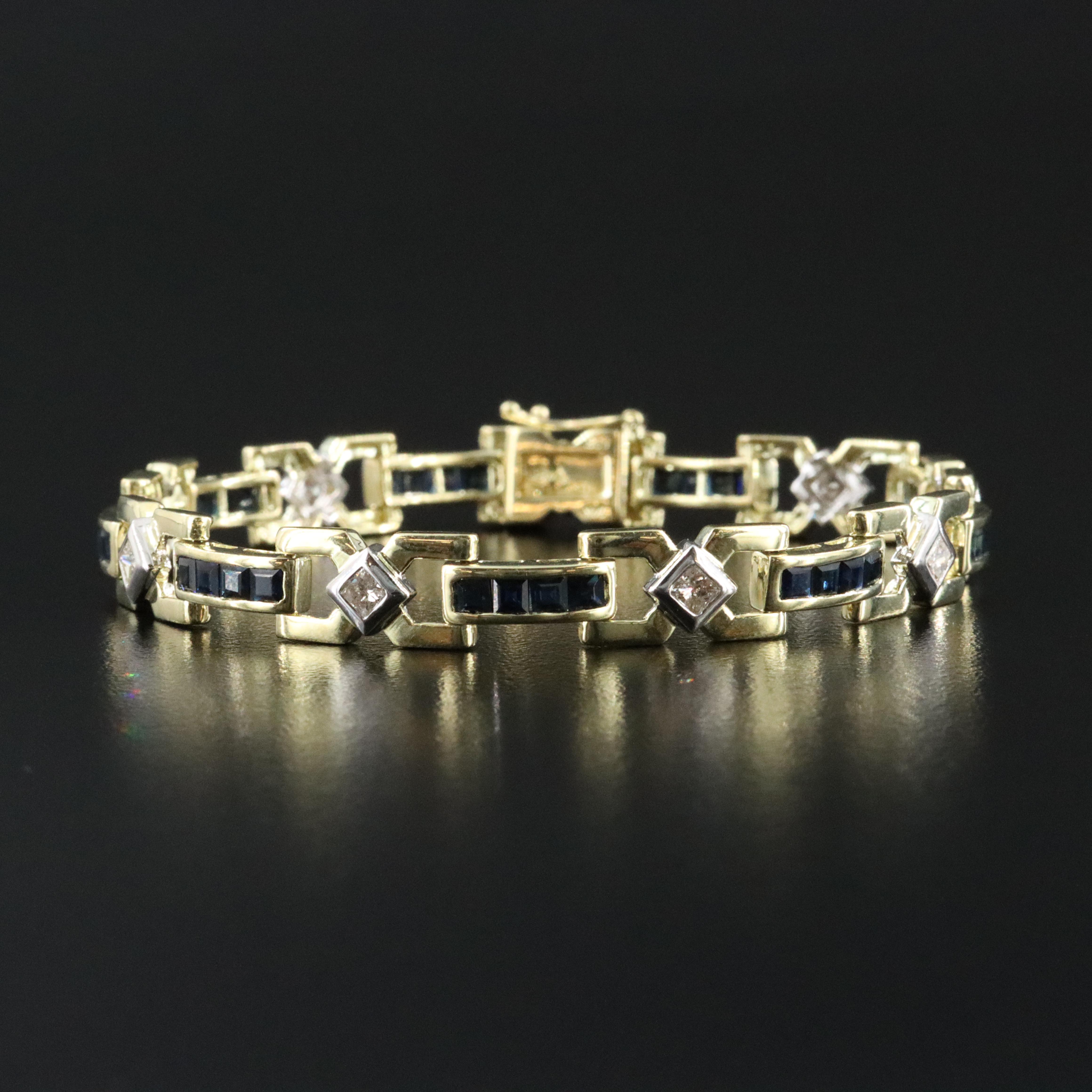 14K Sapphire and Diamond Bracelet