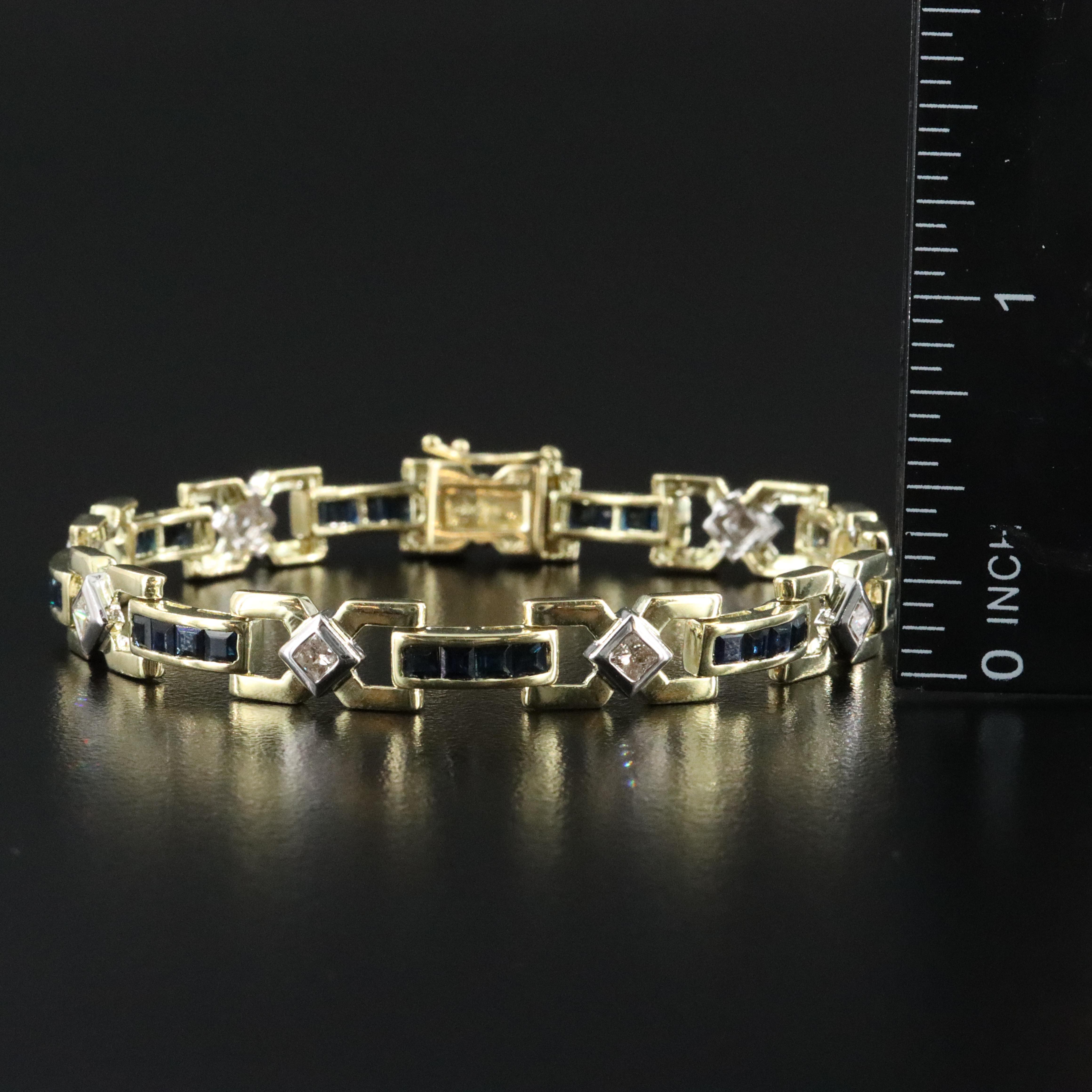 14K Sapphire and Diamond Bracelet