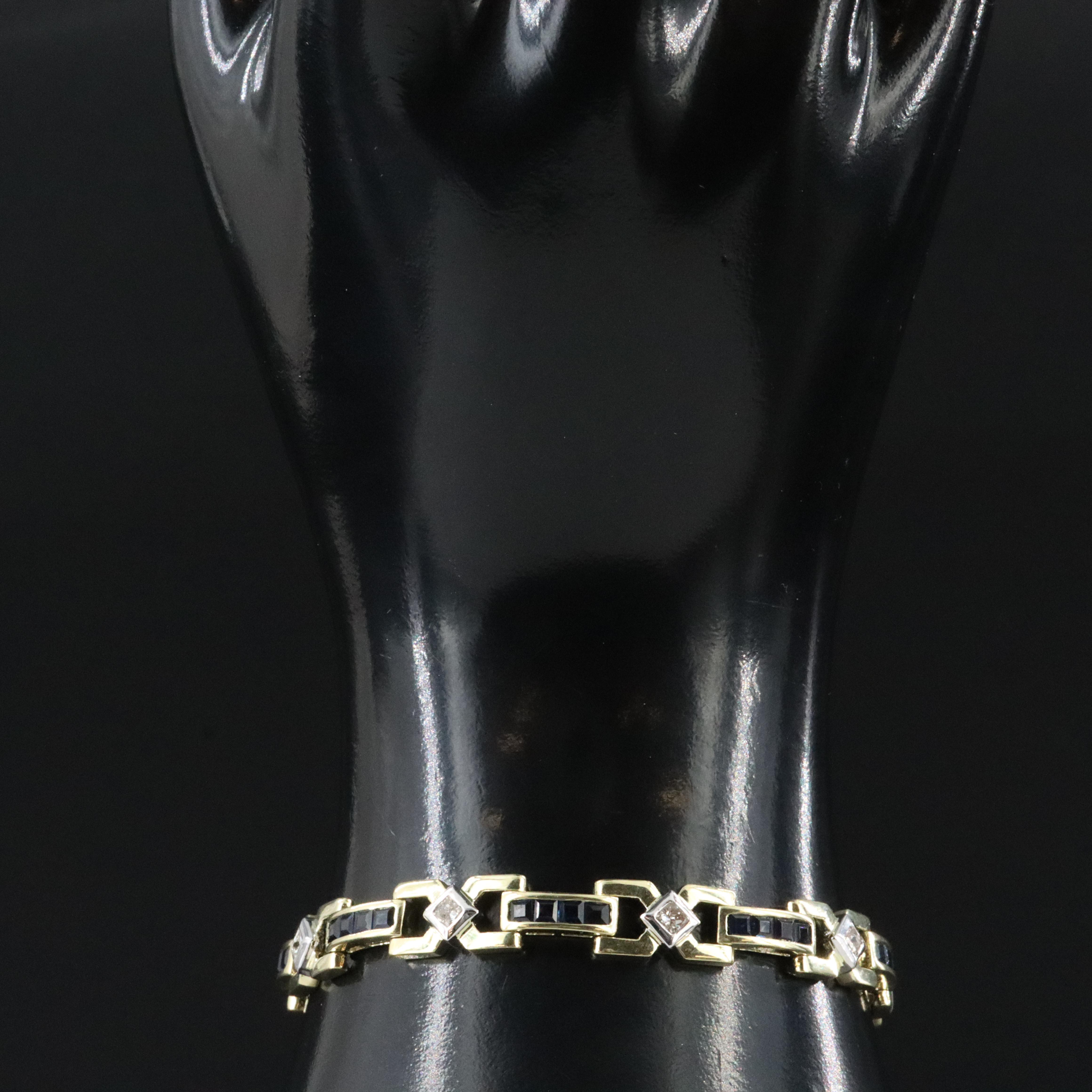 14K Sapphire and Diamond Bracelet