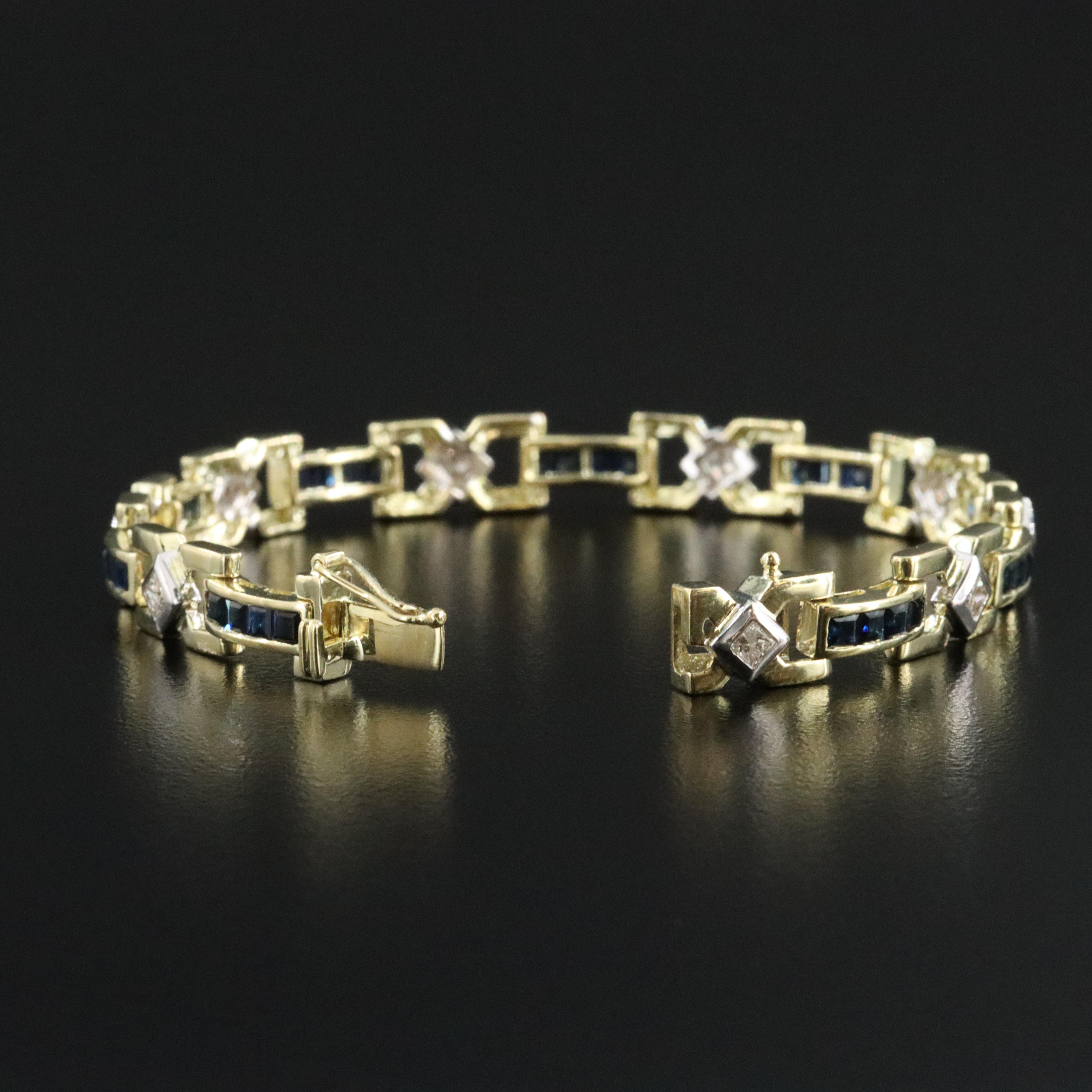 14K Sapphire and Diamond Bracelet