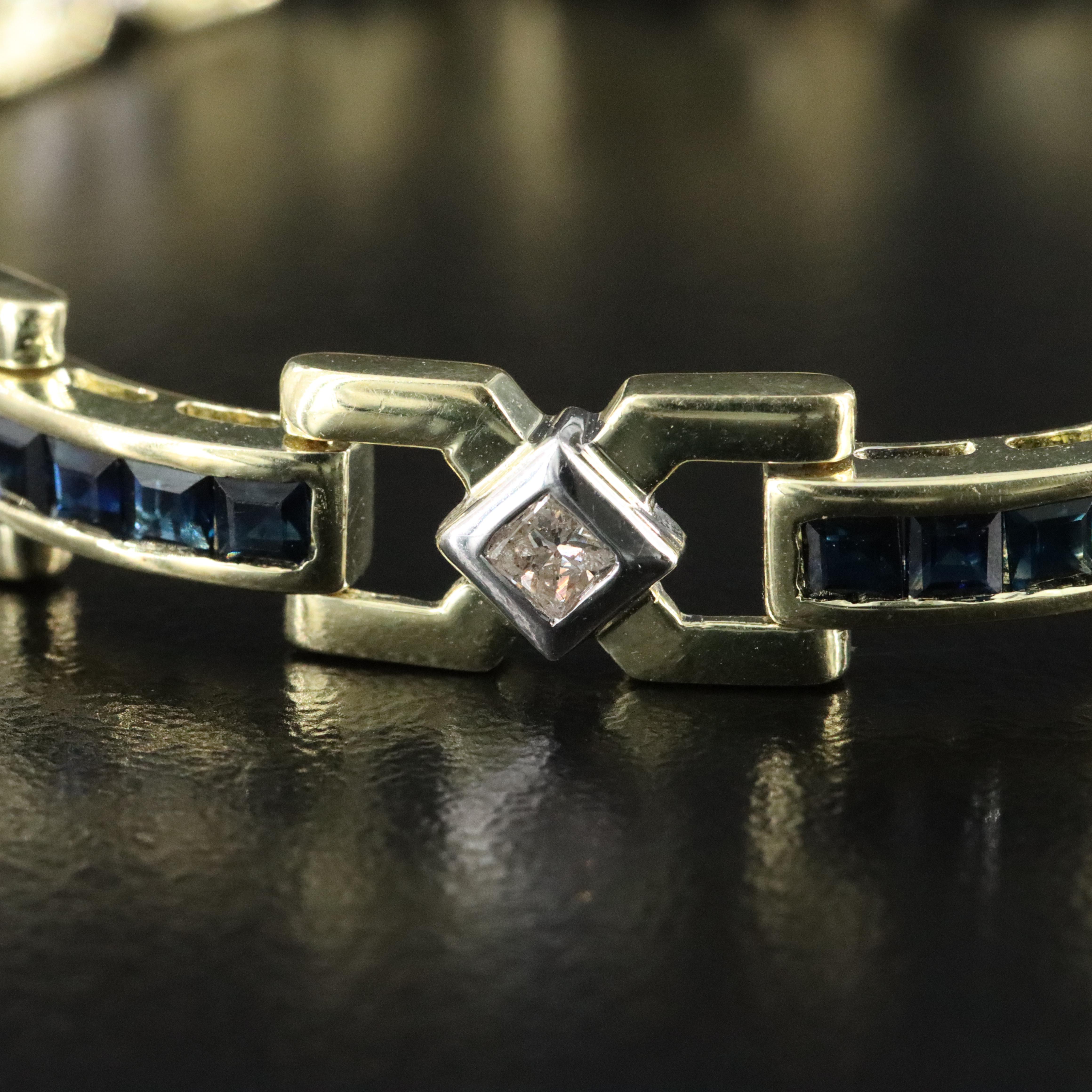 14K Sapphire and Diamond Bracelet