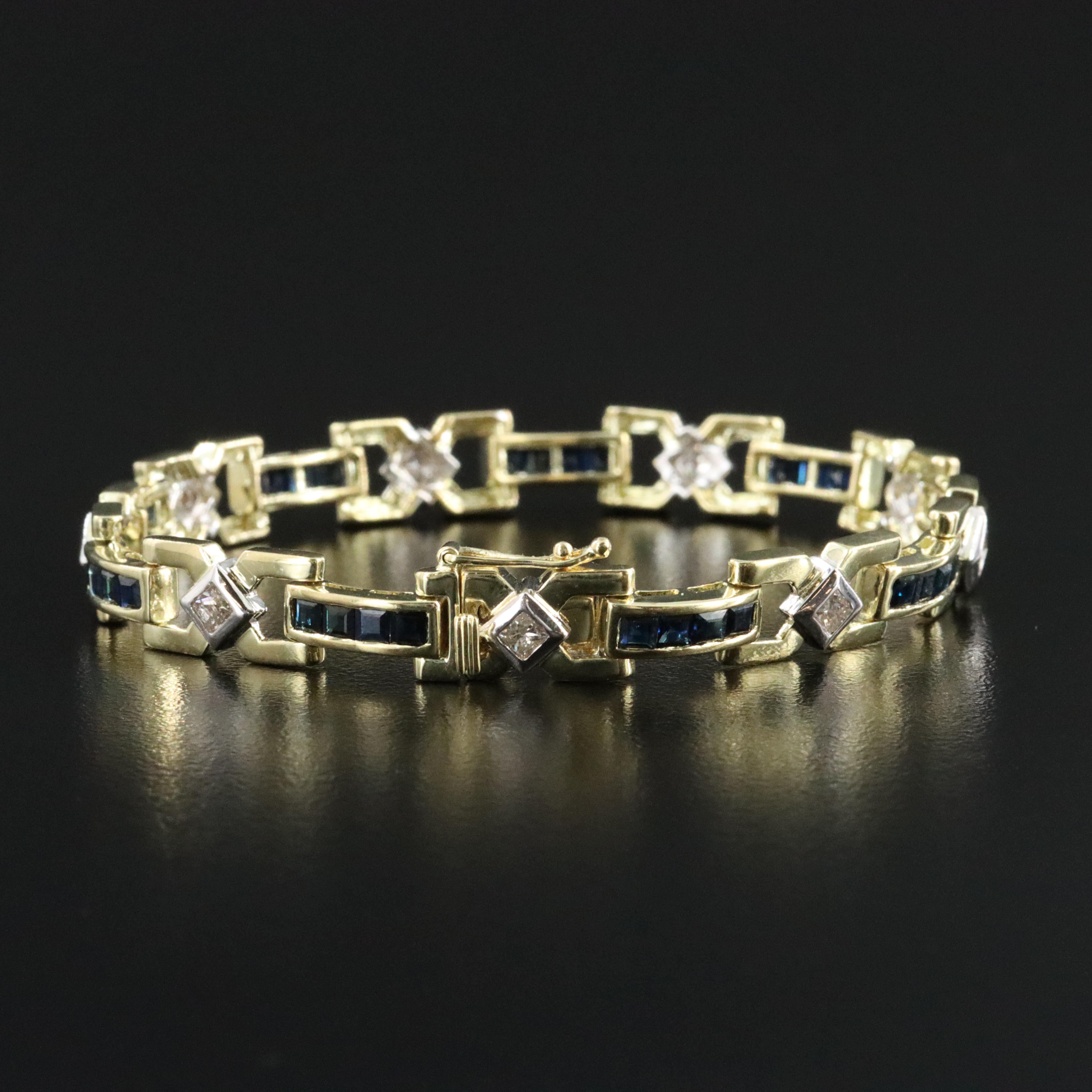 14K Sapphire and Diamond Bracelet