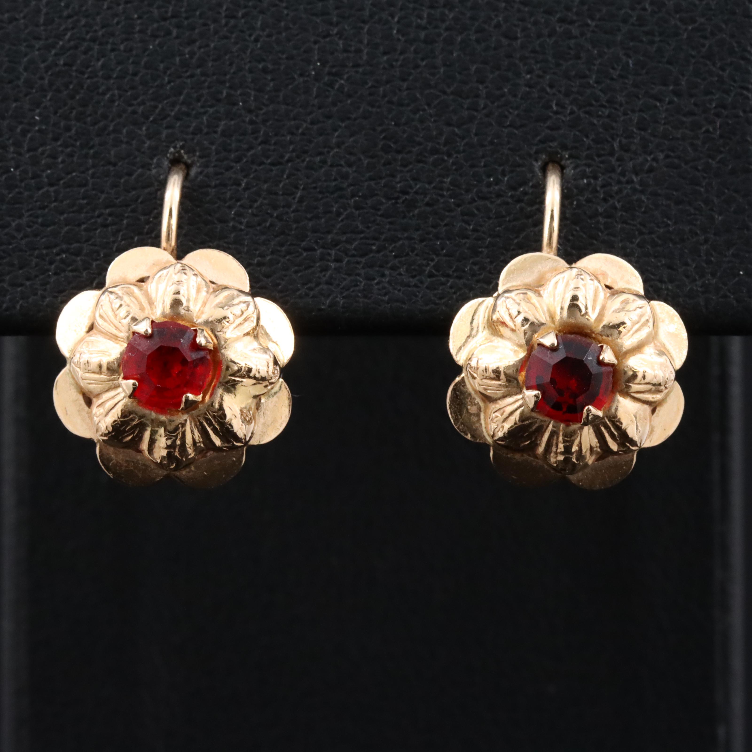 14K Garnet Earrings