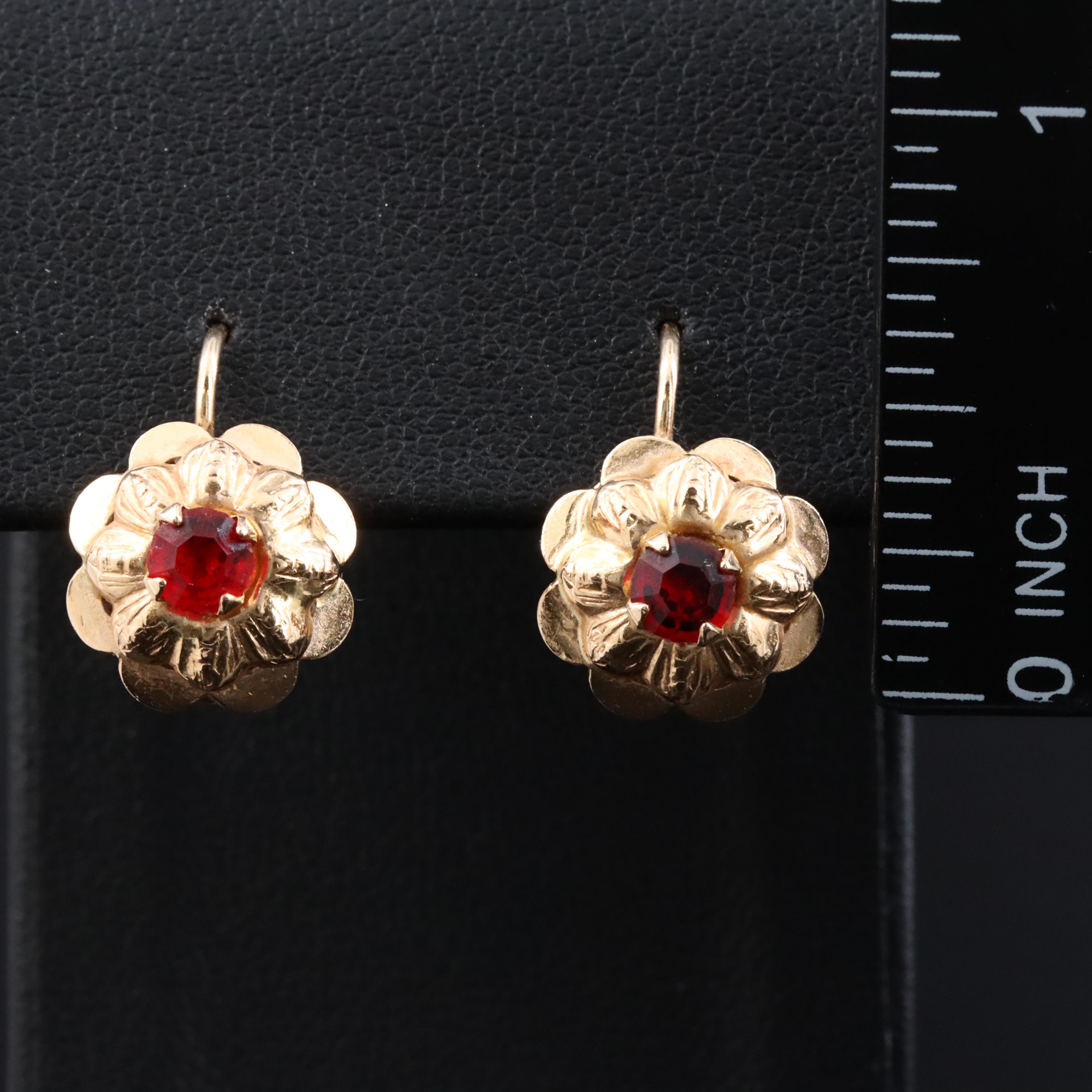 14K Garnet Earrings