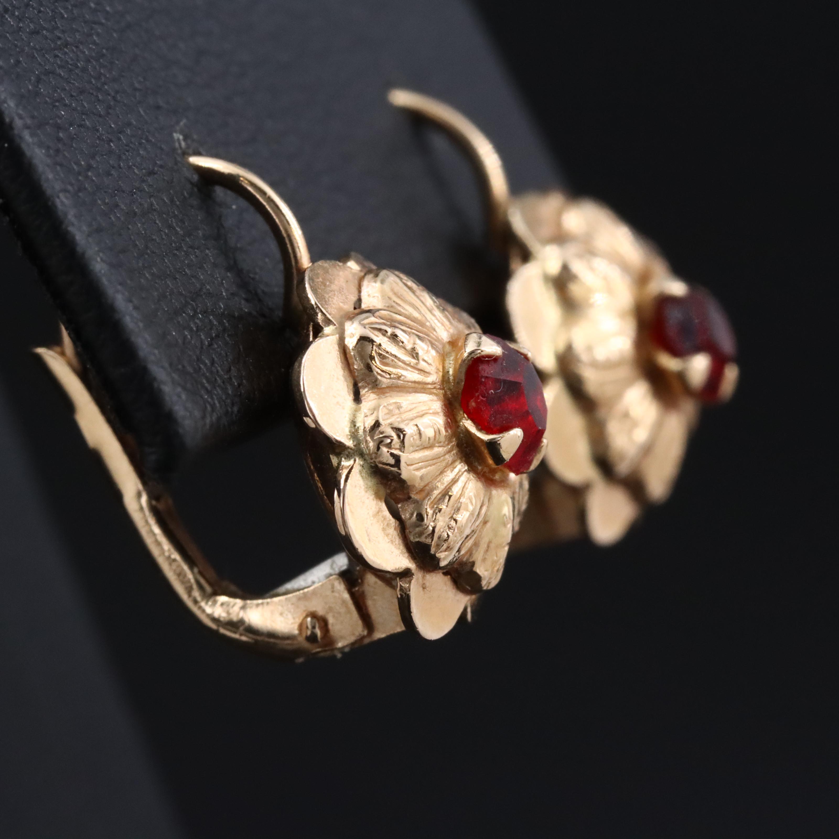 14K Garnet Earrings