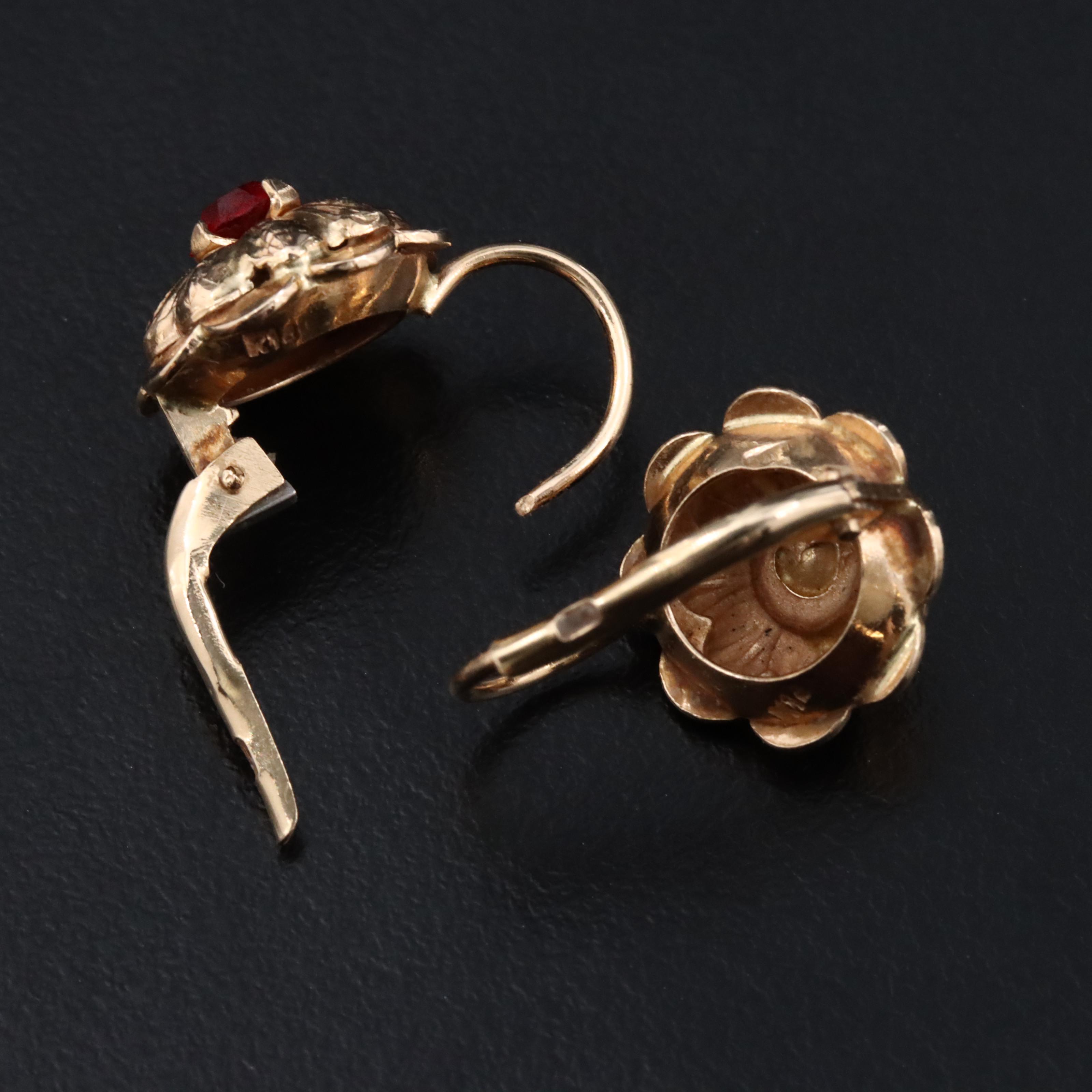 14K Garnet Earrings