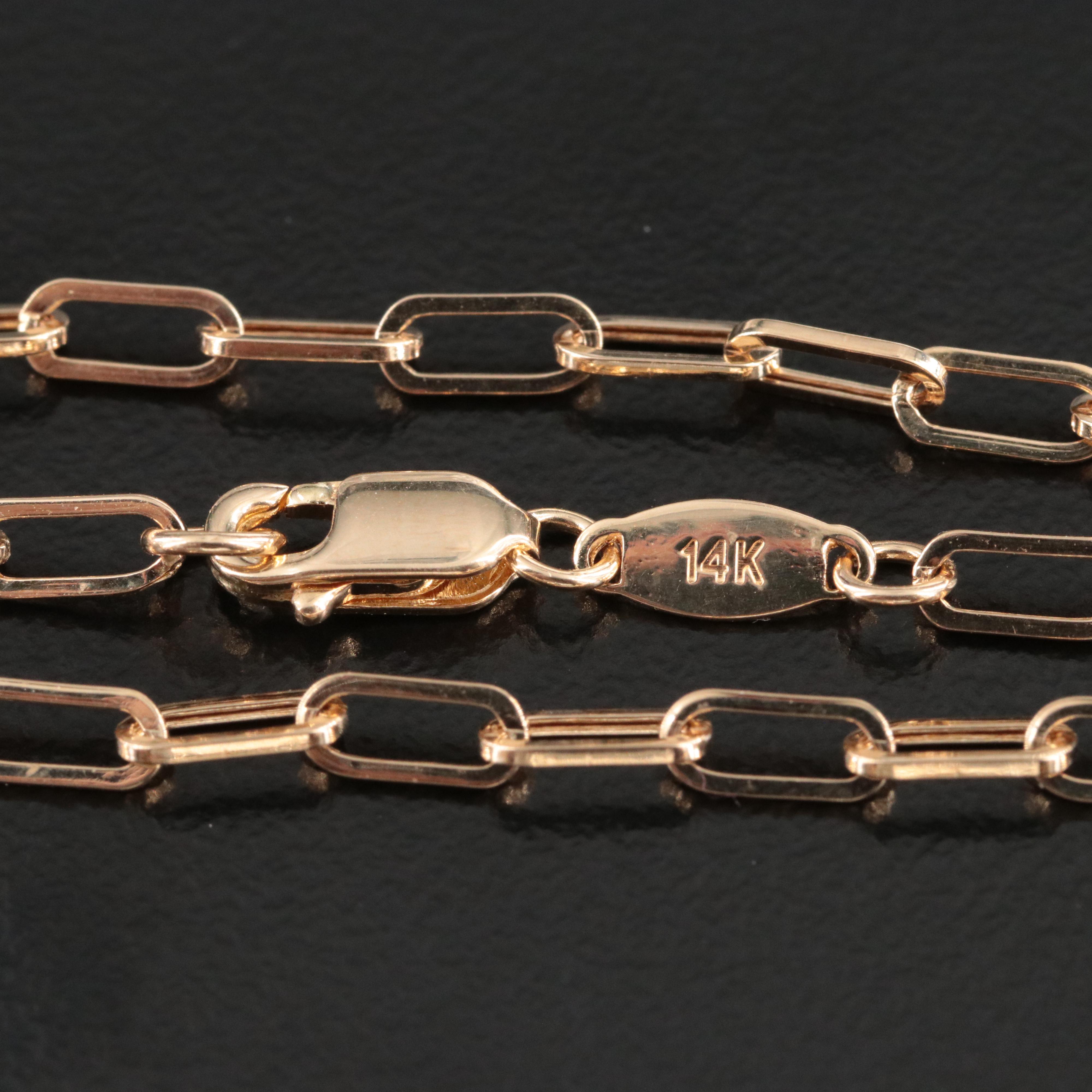 14K Paper Clip Chain Necklace