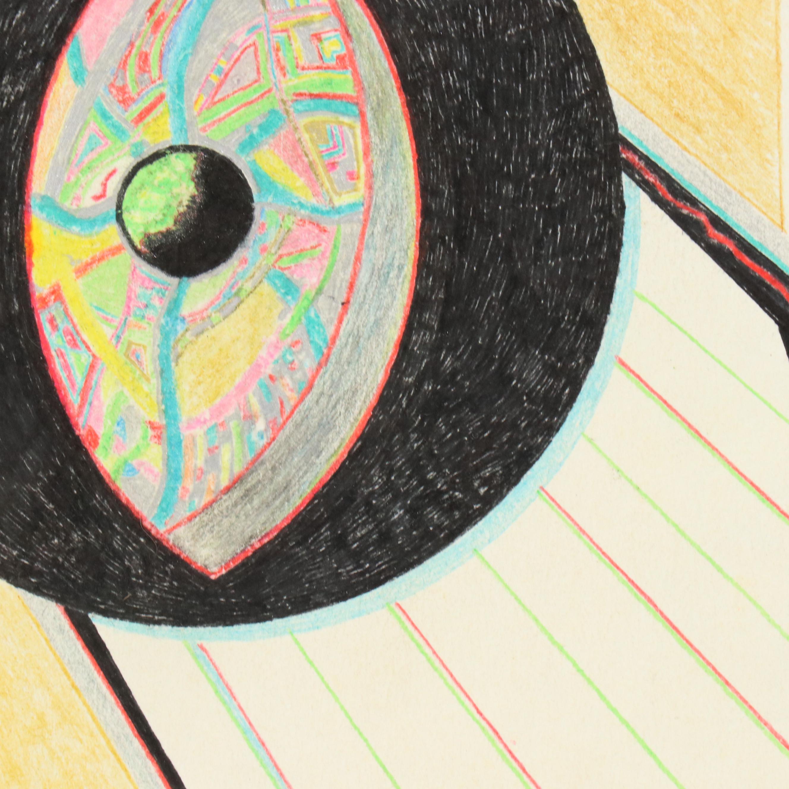 Abstract Geometric Mixed Media Drawings Including "Electrika," 2006