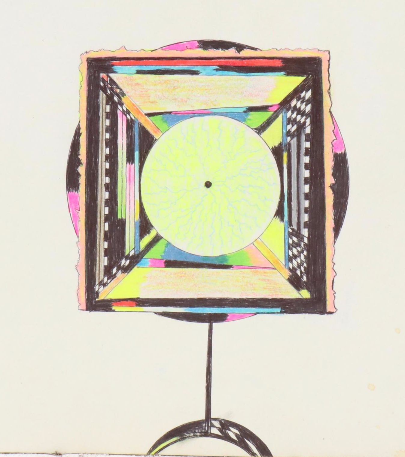 Abstract Geometric Mixed Media Drawings Including "Electrika," 2006