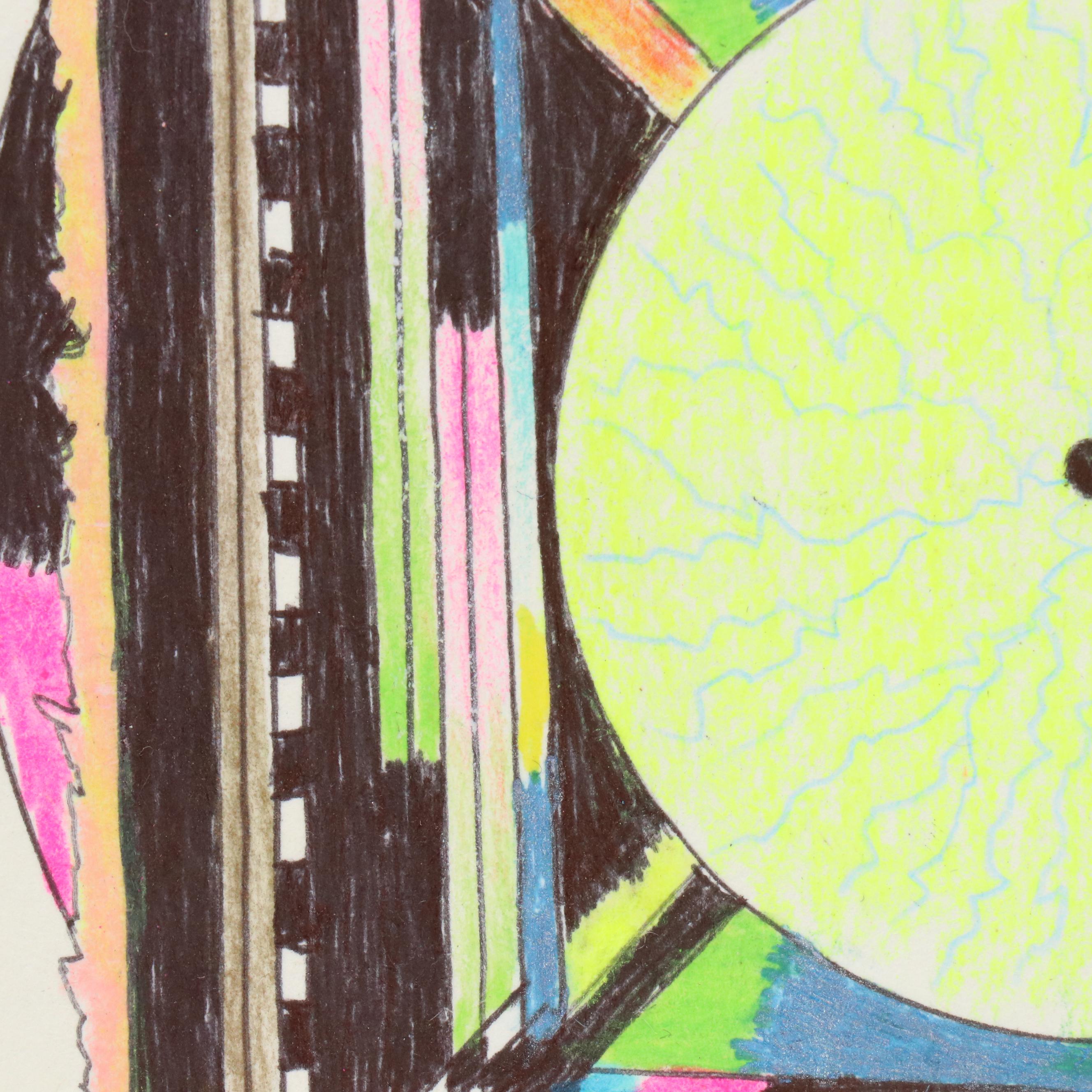 Abstract Geometric Mixed Media Drawings Including "Electrika," 2006