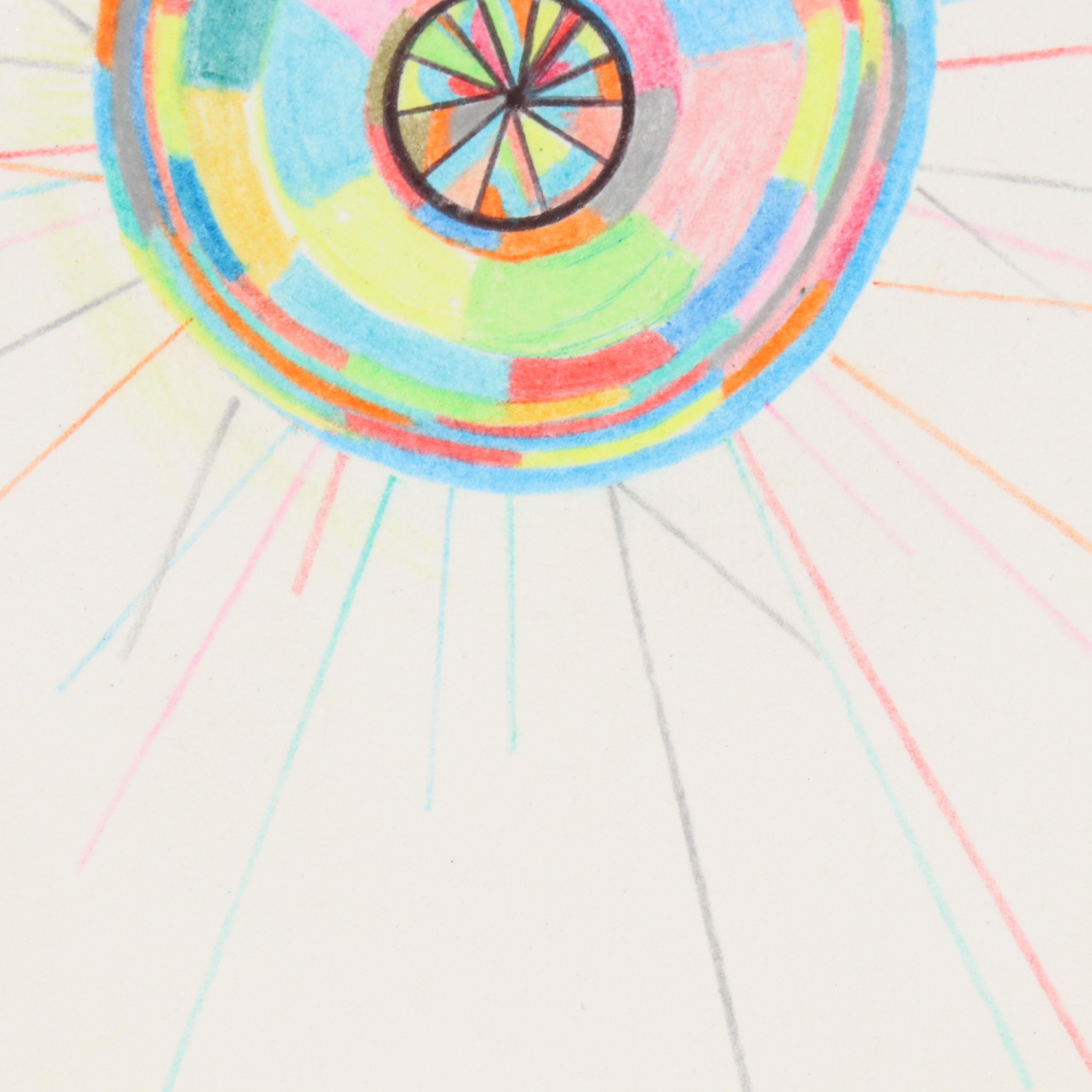 Abstract Geometric Mixed Media Drawings Including "Electrika," 2006