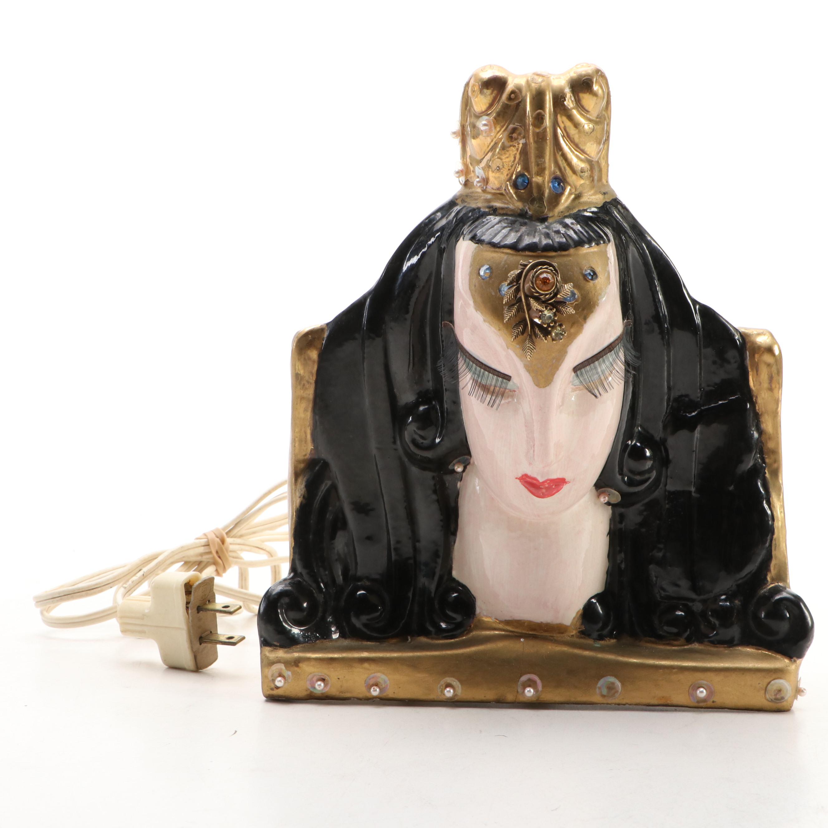 N. S. Gustin "Nothing to Wear" Coin Bank with TV Lamp and More Ceramic Décor