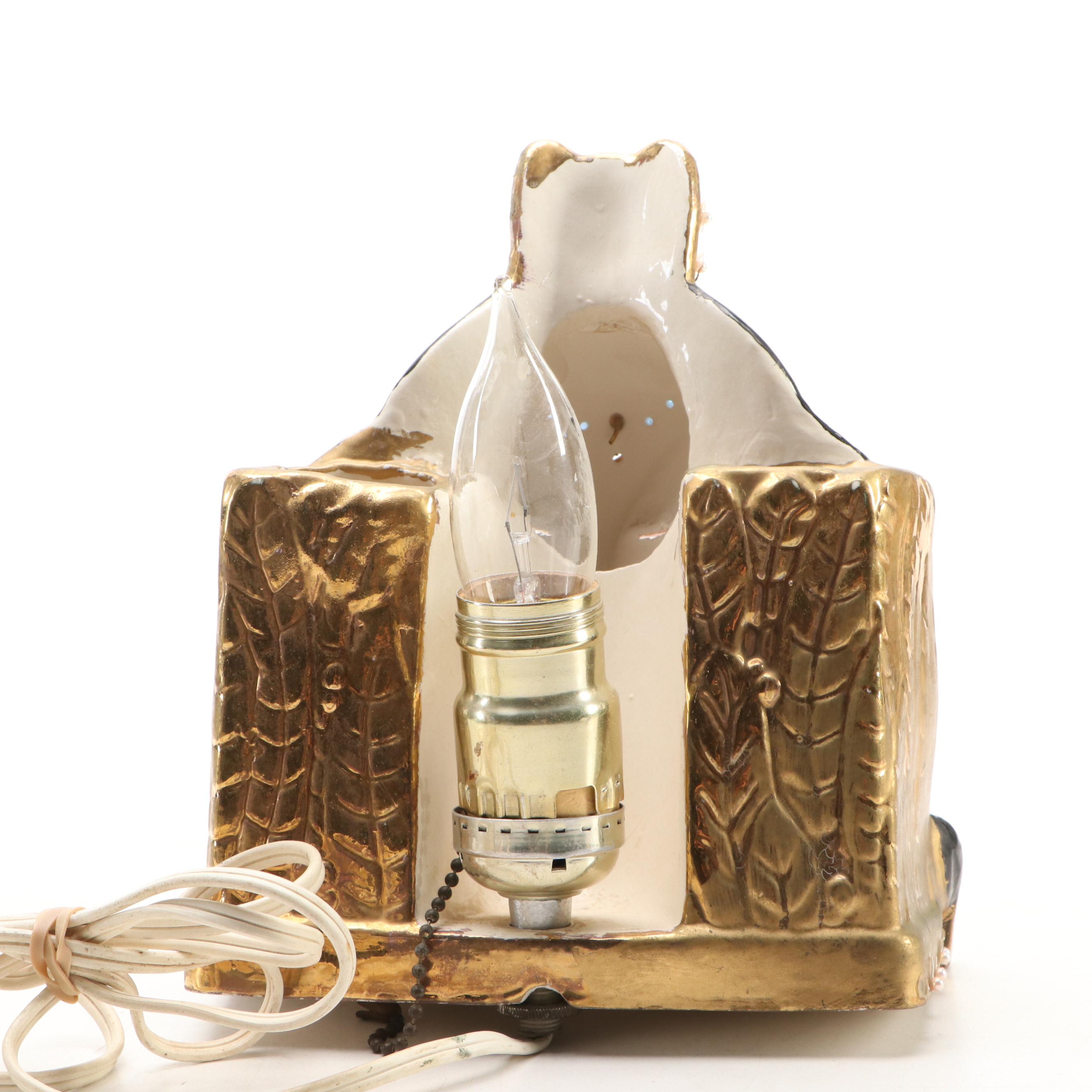 N. S. Gustin "Nothing to Wear" Coin Bank with TV Lamp and More Ceramic Décor