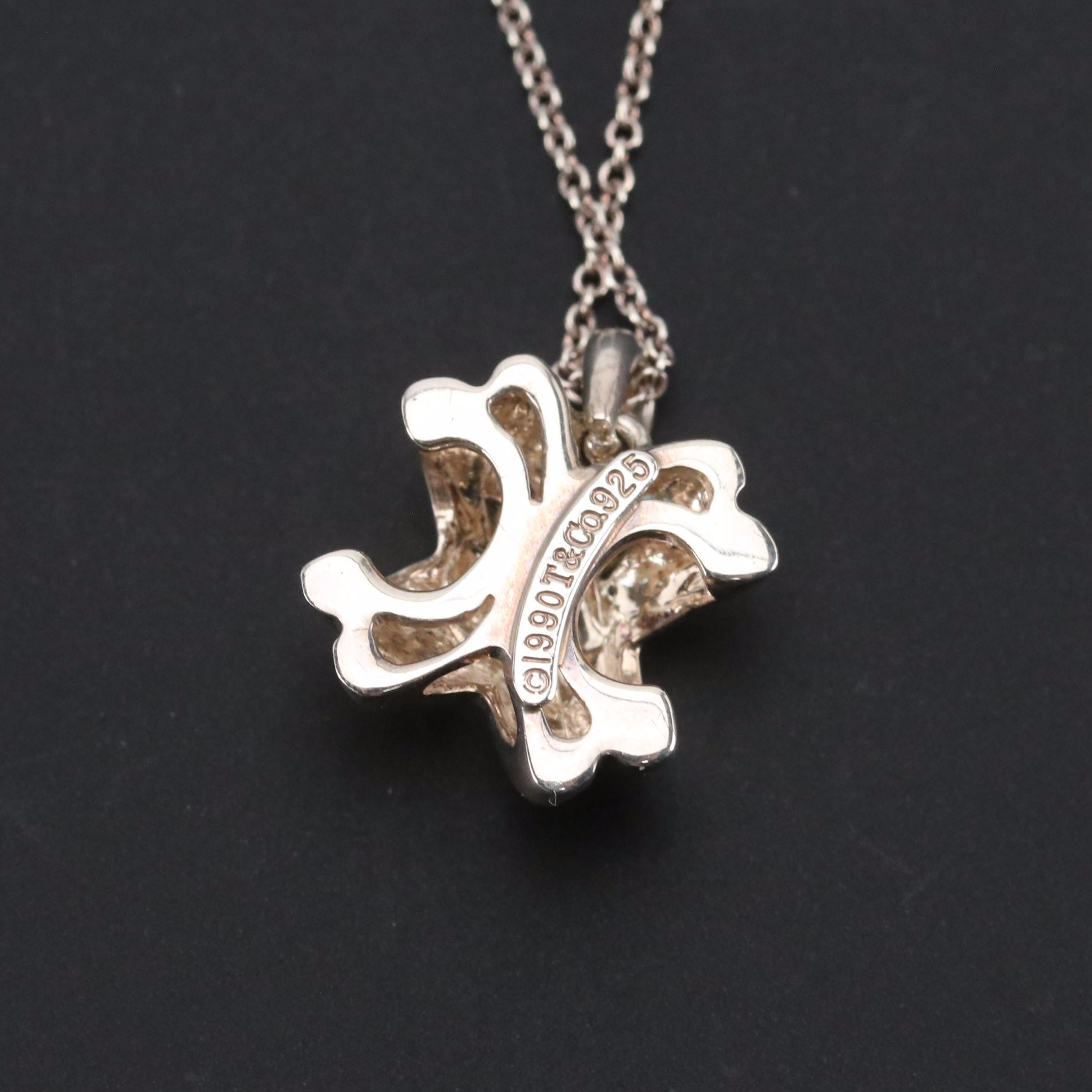 Tiffany & Co. Sterling Signature X Pendant Necklace with Case and Box