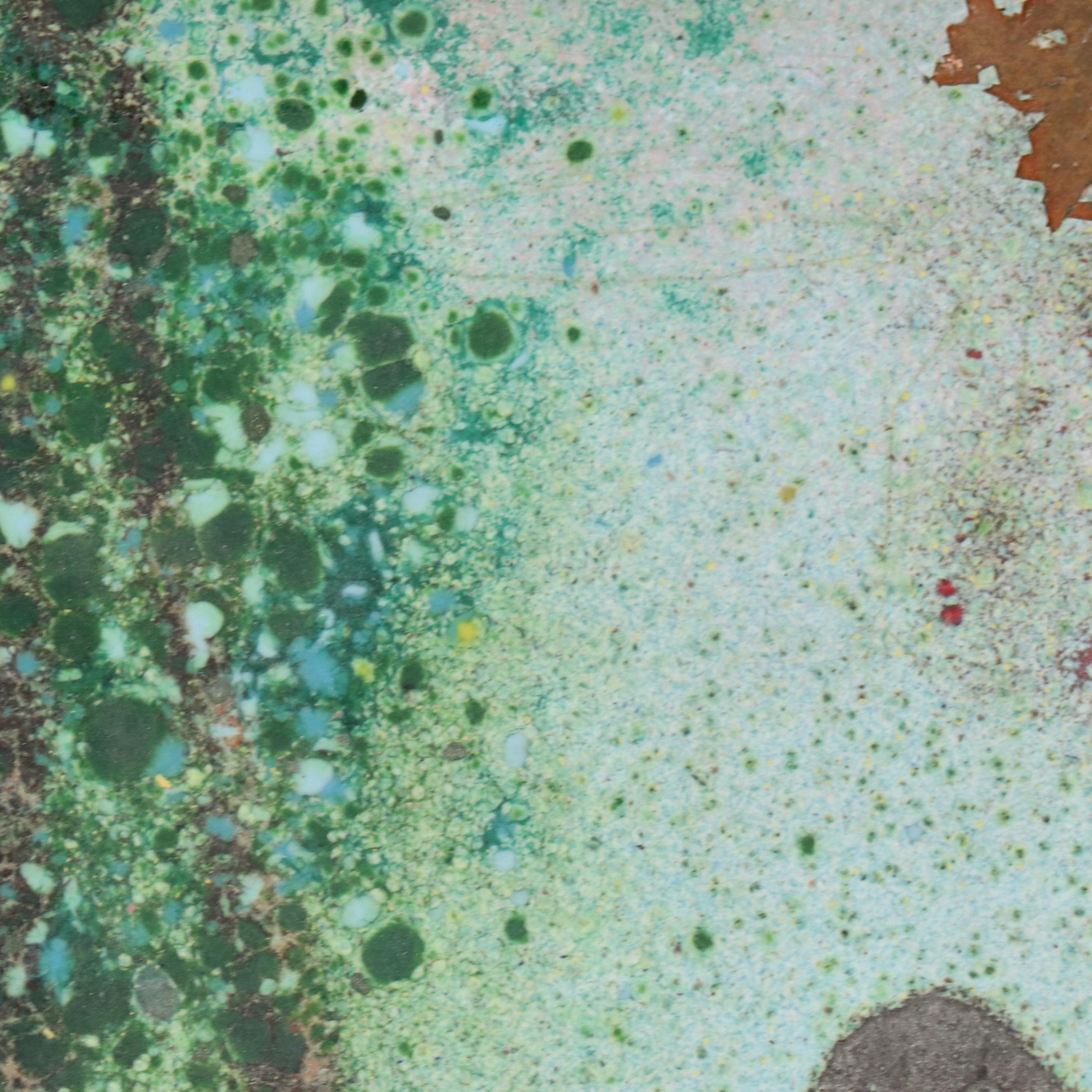 Fleming Enamel on Copper of Kneeling Girl with Flower in Landscape