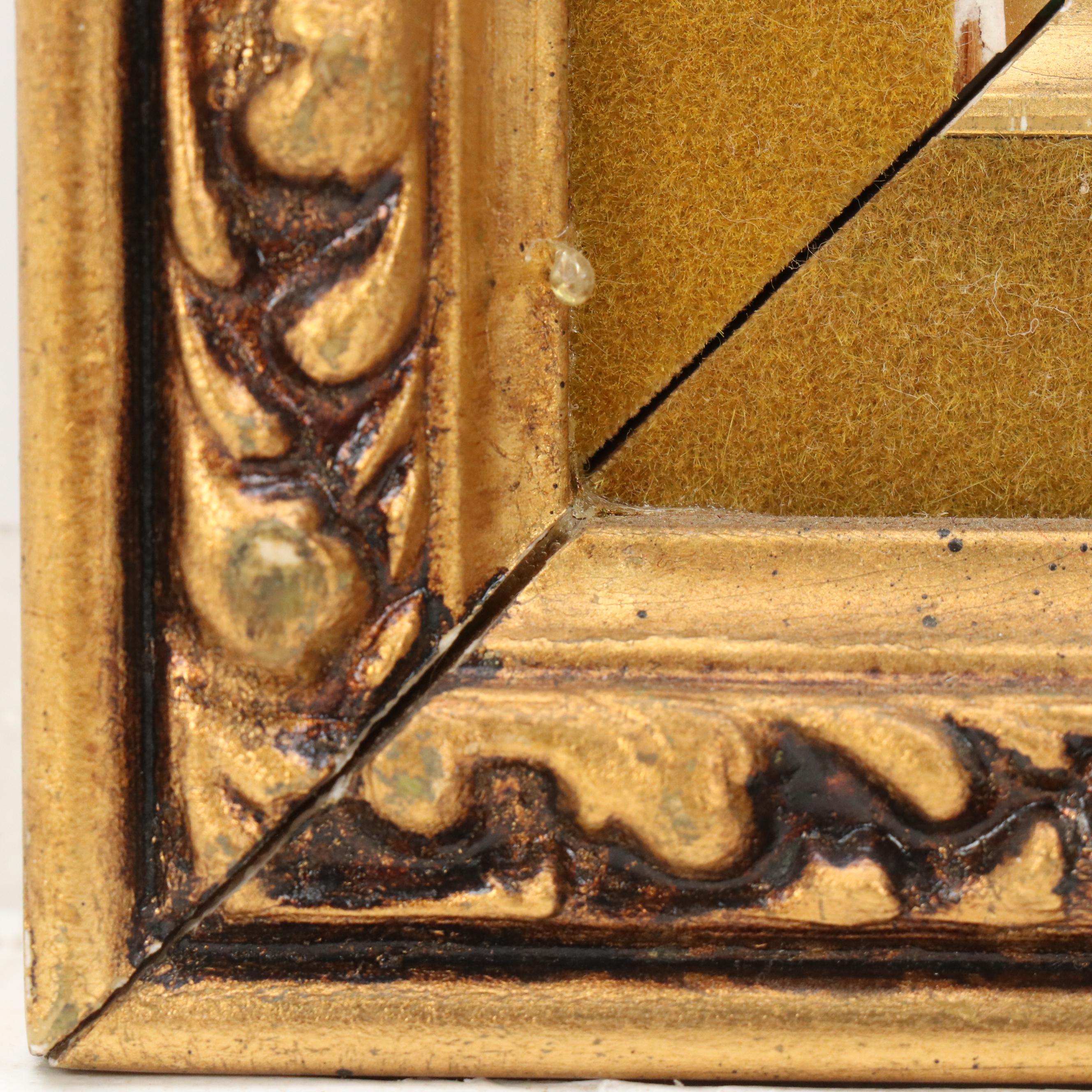 Fleming Enamel on Copper of Kneeling Girl with Flower in Landscape