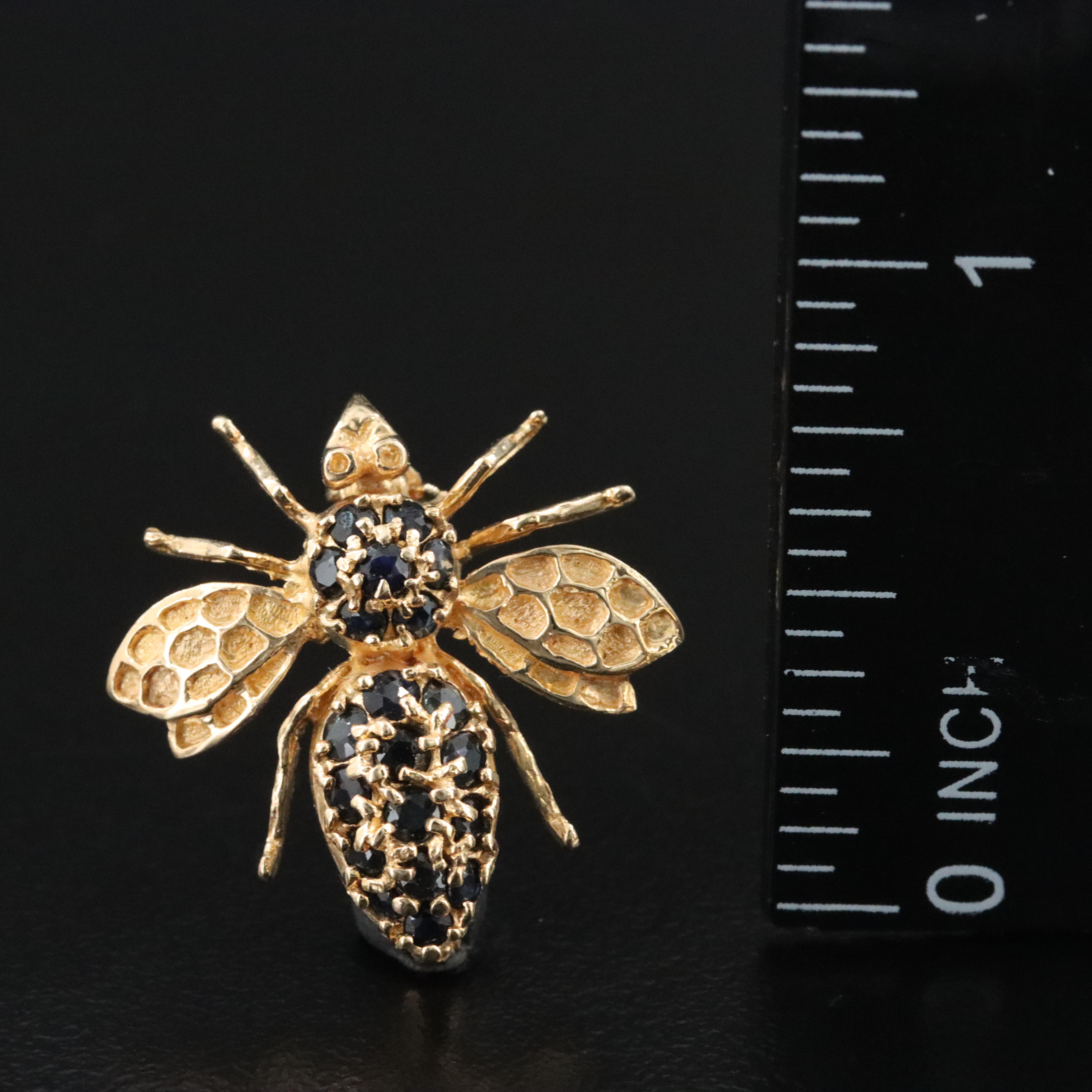 14K Sapphire Insect Converter Brooch