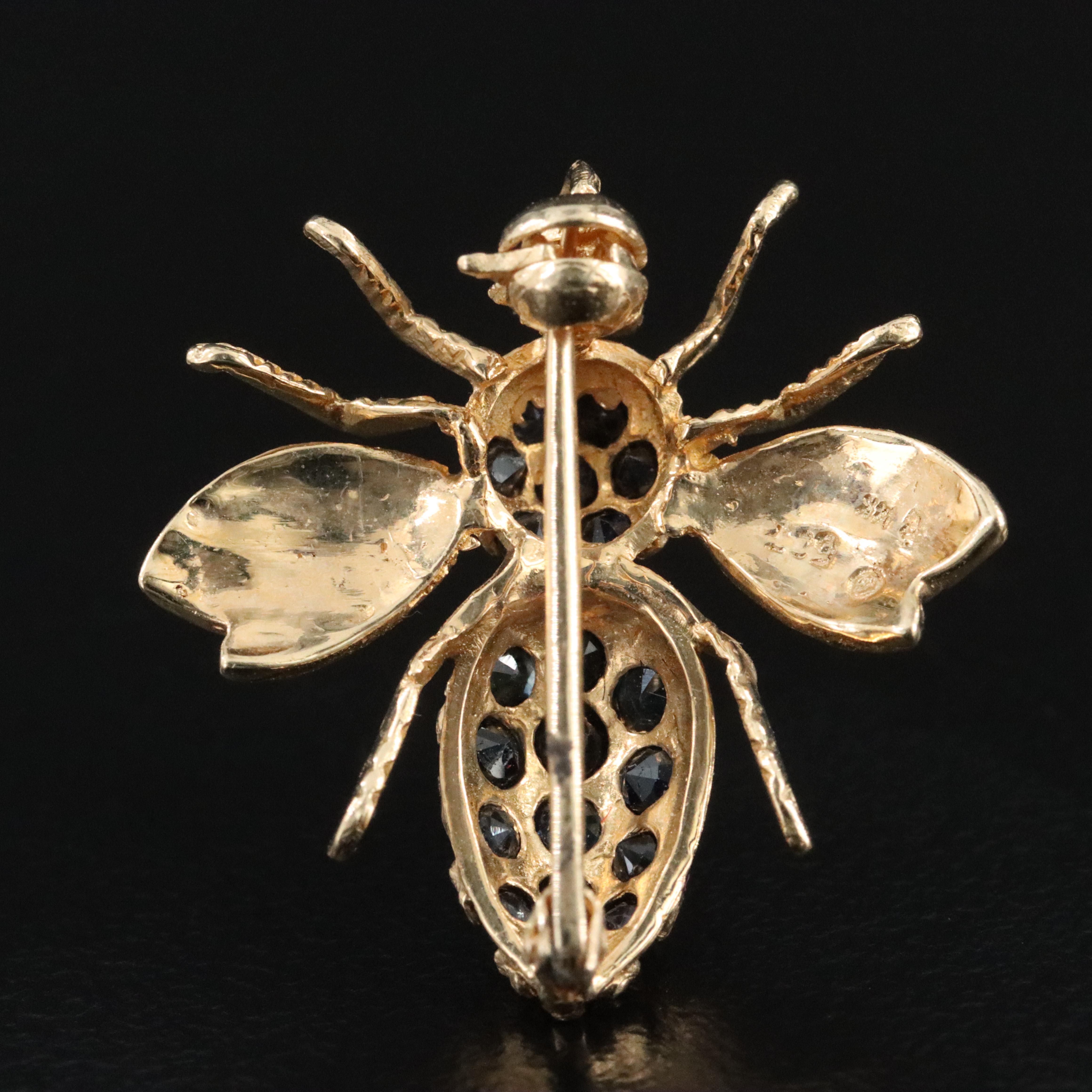 14K Sapphire Insect Converter Brooch