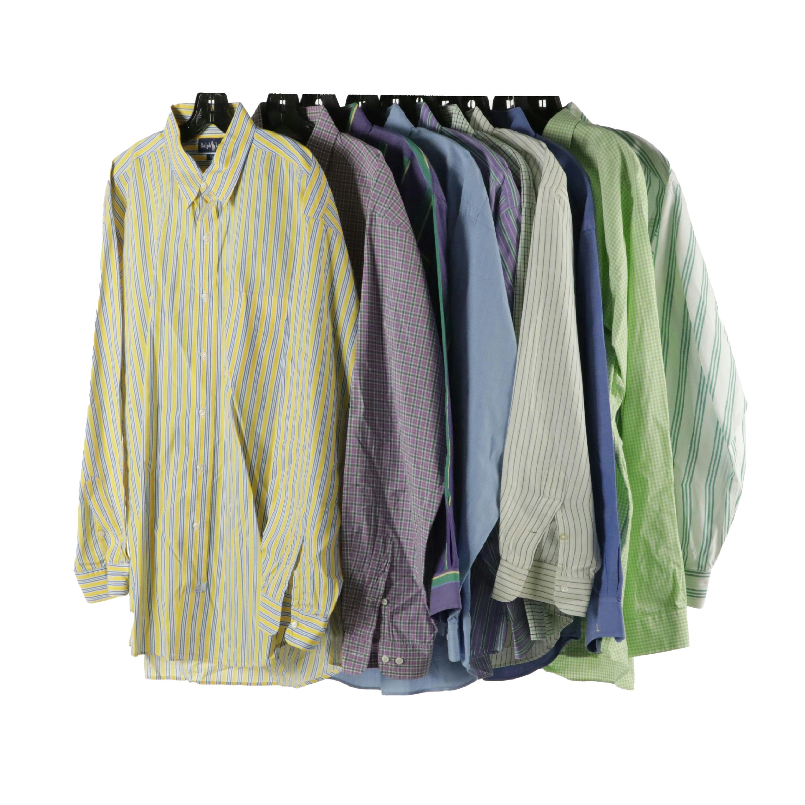 Men's Ralph Lauren Plaid, Striped and Solid Cotton Button-Down Shirts