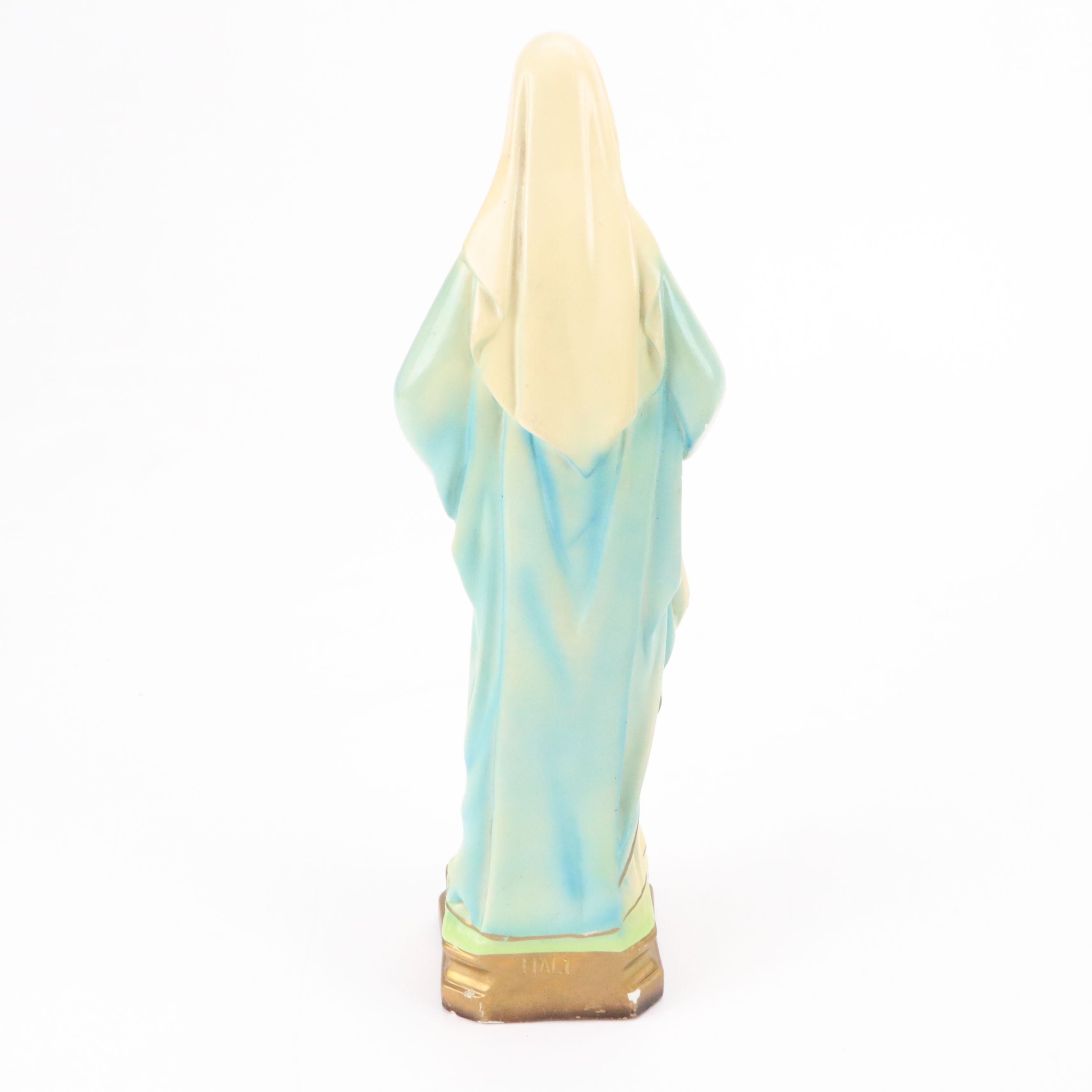 Italian Jesus Christ and Mary Chalkware Figures, 20th Century
