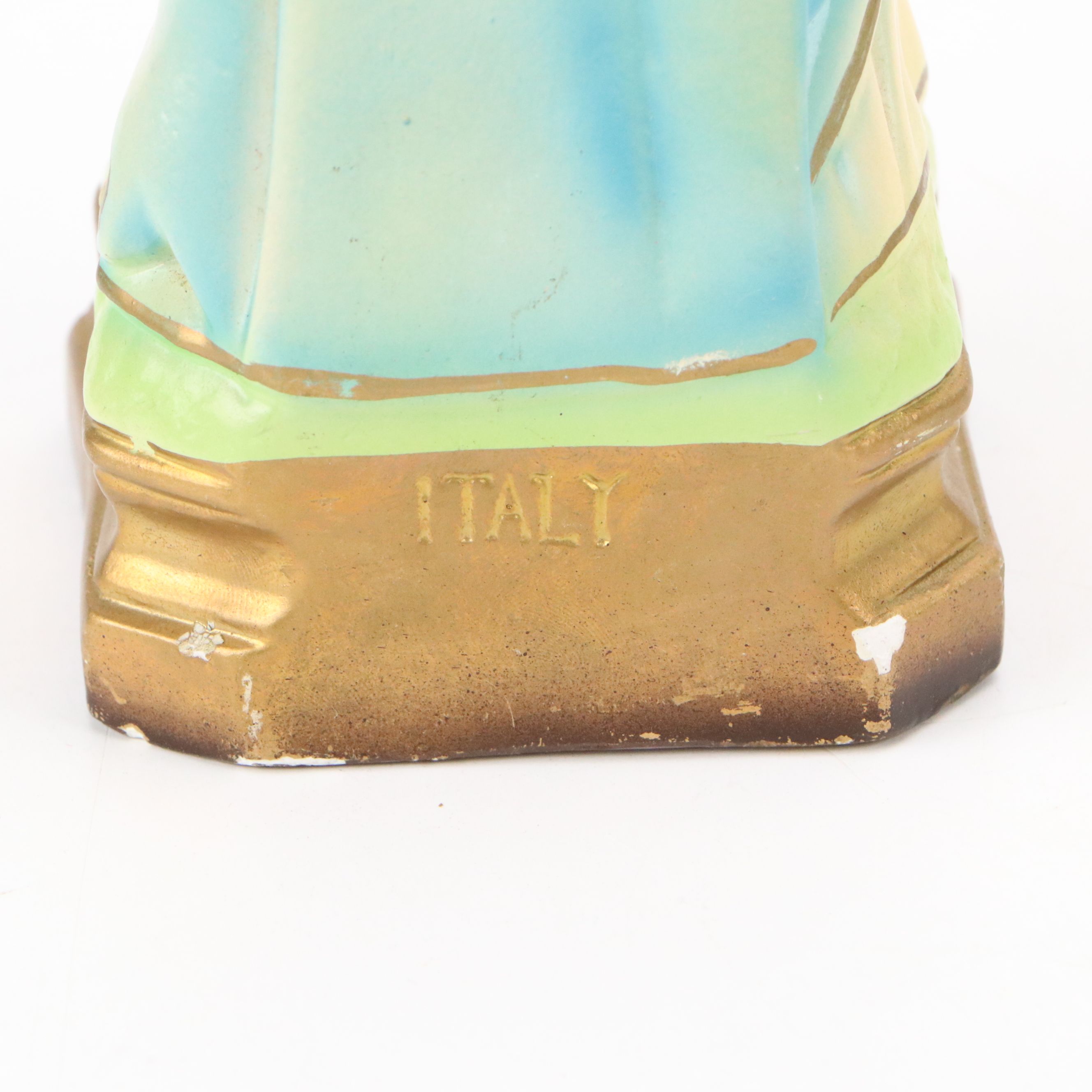 Italian Jesus Christ and Mary Chalkware Figures, 20th Century