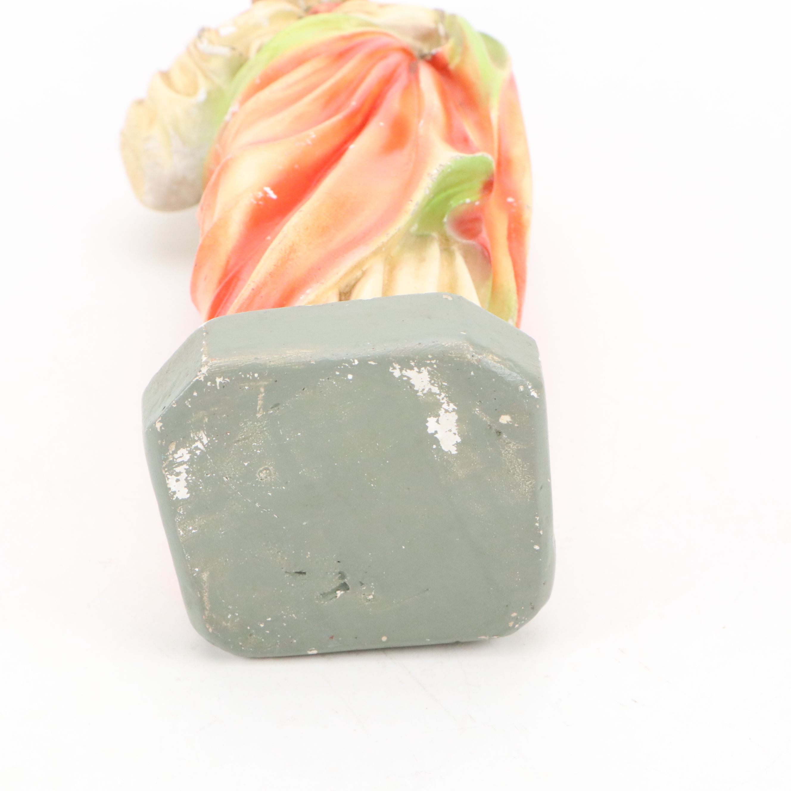 Italian Jesus Christ and Mary Chalkware Figures, 20th Century